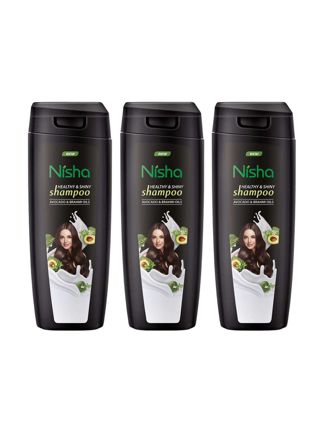 Nisha Set Of 3 Avocado & Brahmi Shampoo - 80 ml Each