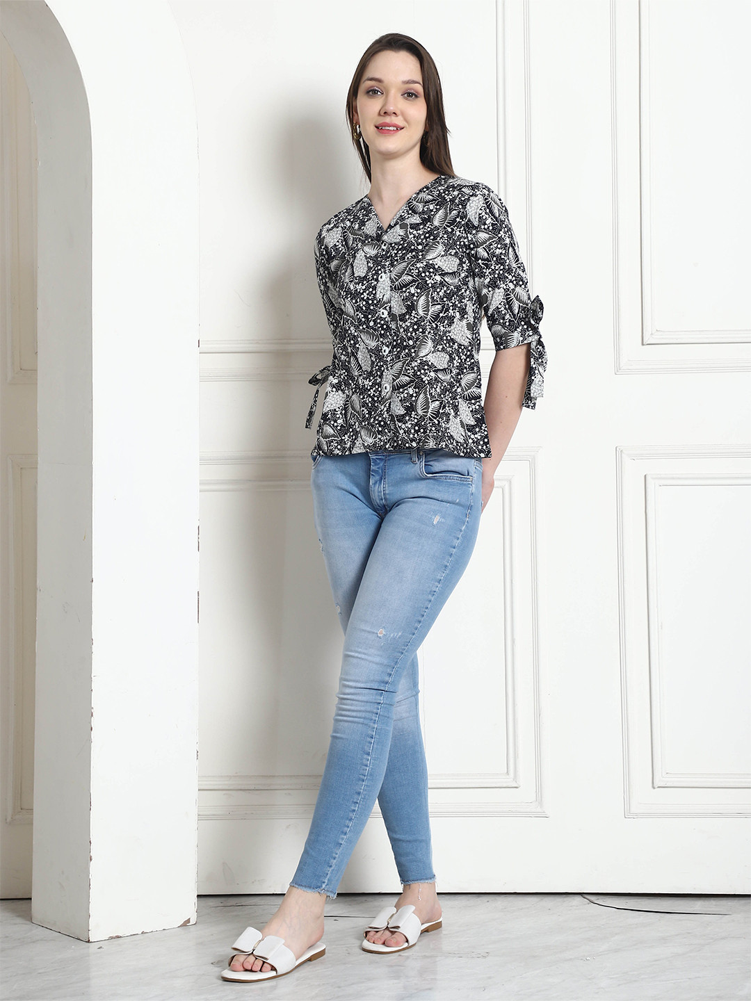 Rajnandini Floral Print Cotton Top