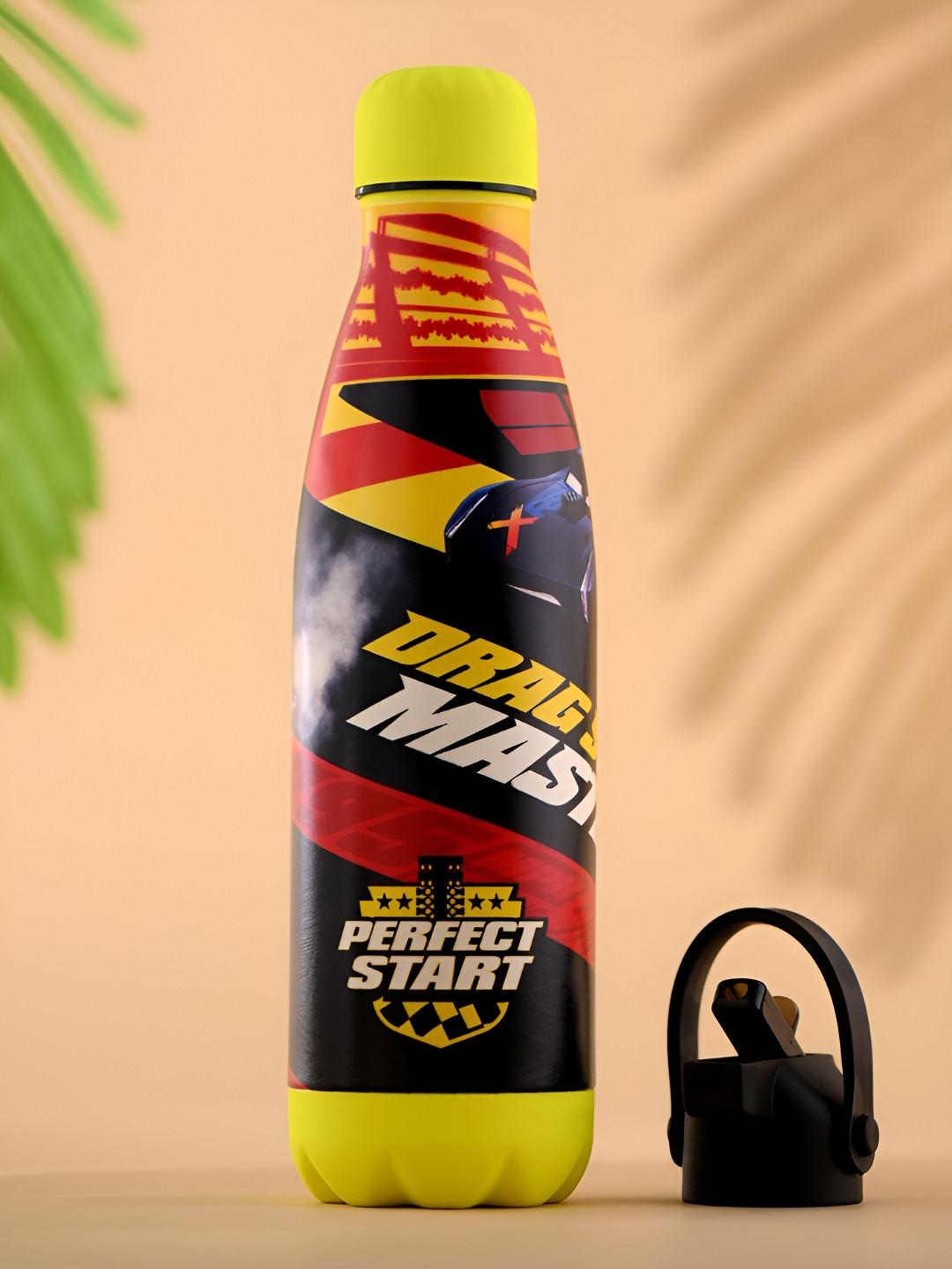 Kuber Industries Red Typography Stainless Steel Light-weight Water Bottle - 500ml