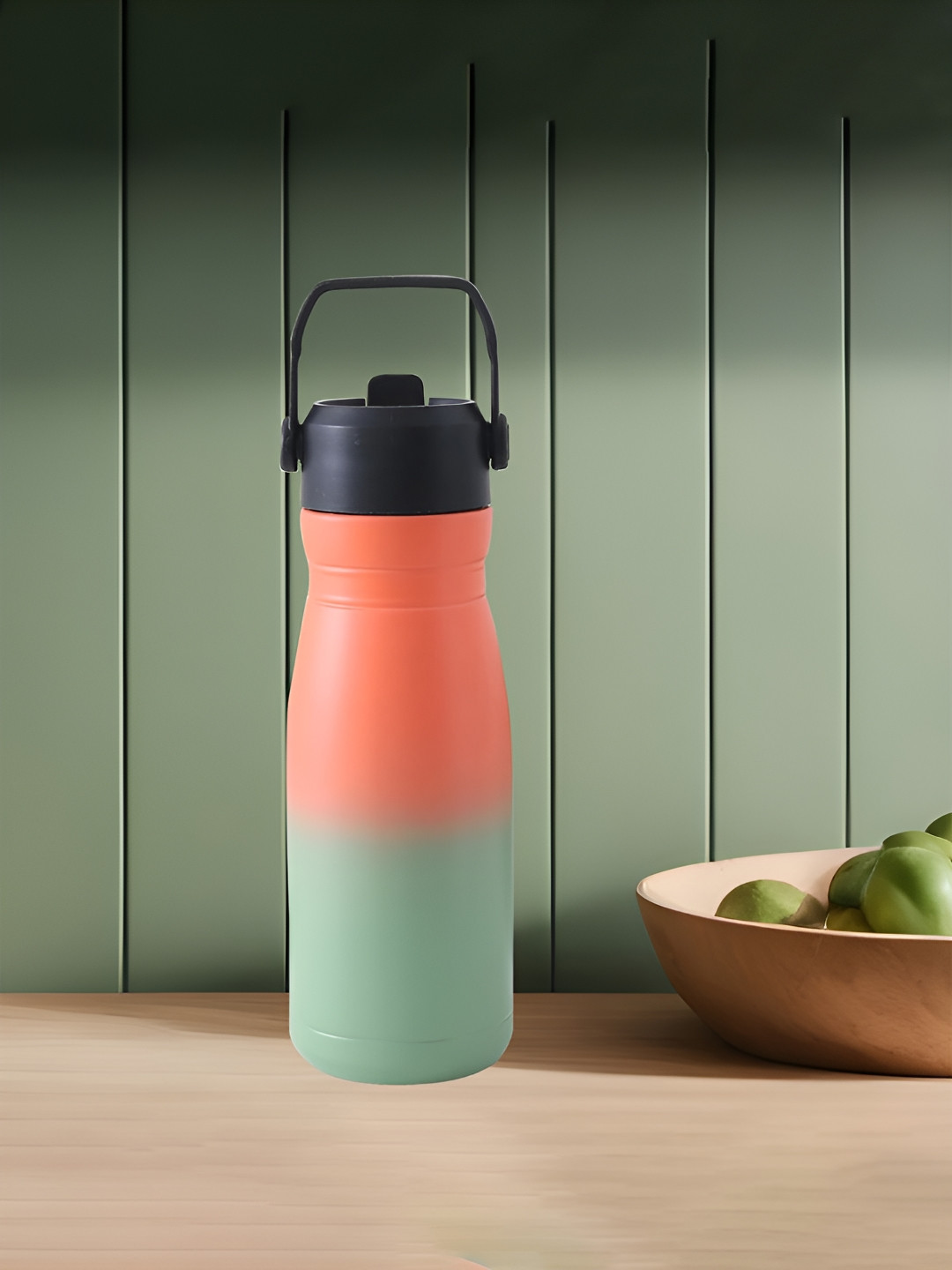 Kuber Industries Orange Colourblocked Stainless Steel Double Wall Vacuum Sipper - 780ml