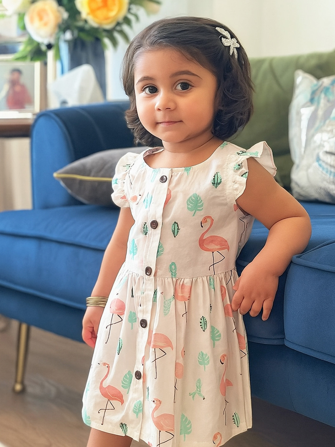 Moms Home Print Organic Cotton Fit & Flare Dress