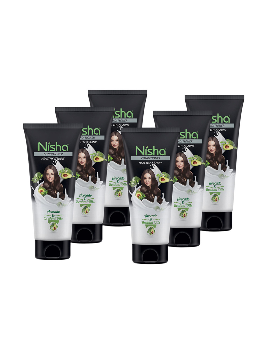 Nisha Set Of 6 Avocado & Brahmi Oil Hair Conditioner Tube - 80 ml Each