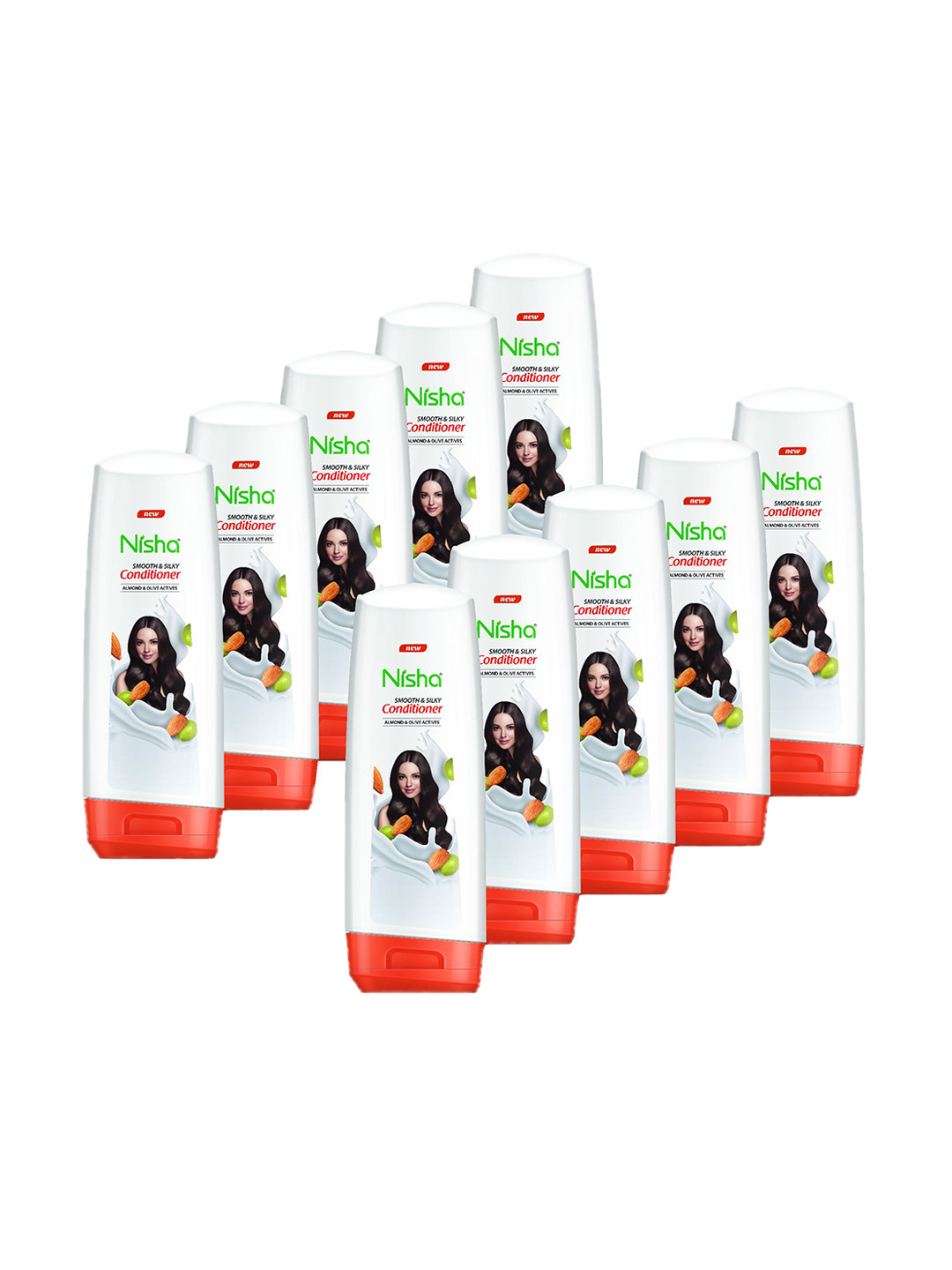 Nisha Set Of 10 Almond & Olives Hair Conditioner - 80 ml Each