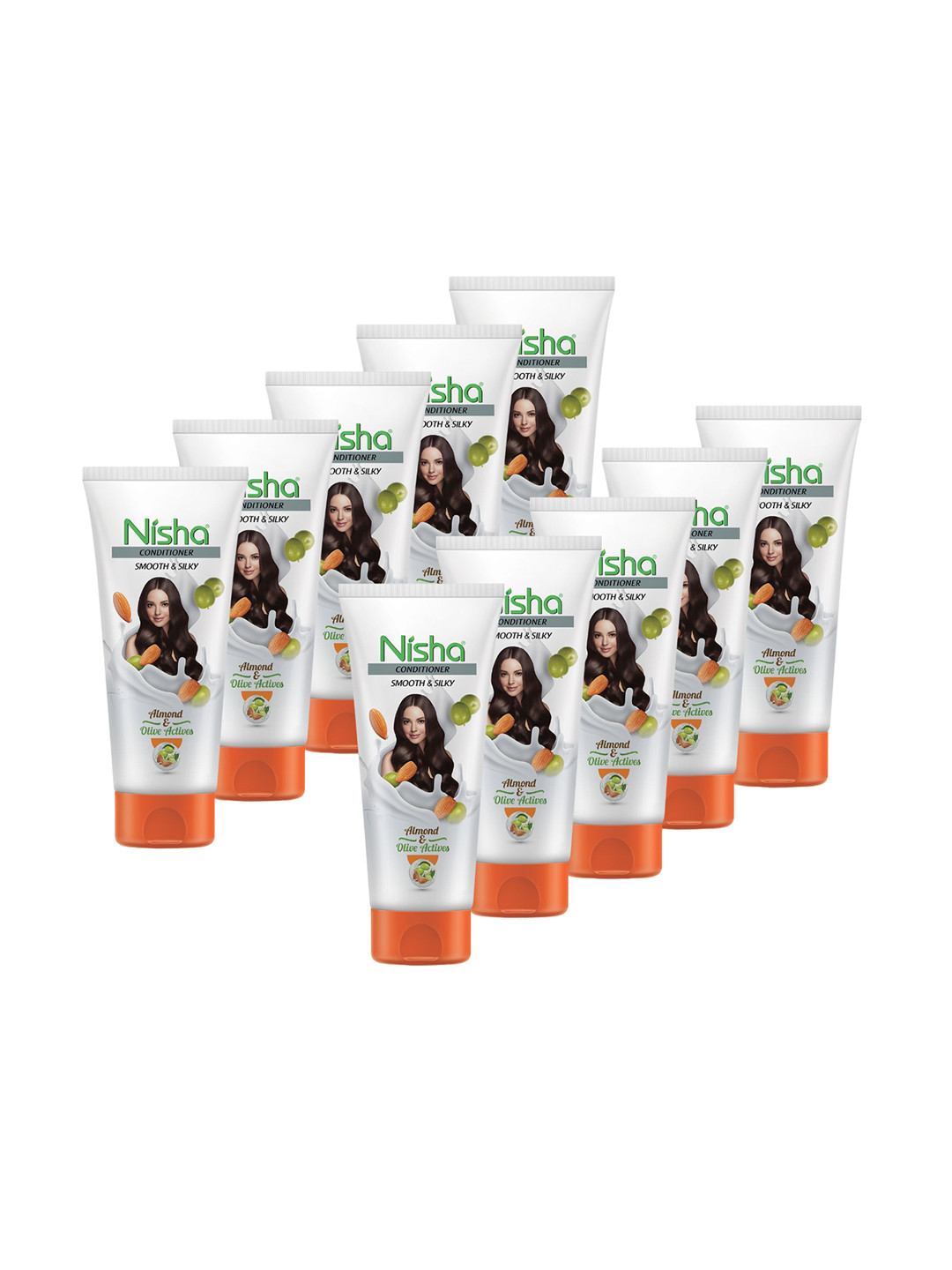 Nisha Set Of 10 Hair Conditioner With Almond & Olive - 80ml Each