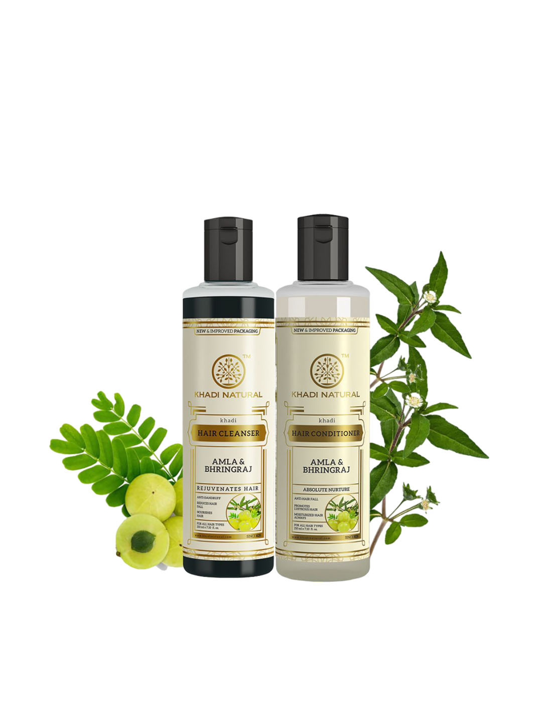 Khadi Natural Set of 2 Amla Bhringraj Hair Cleanser & Conditioner - 210 ml each