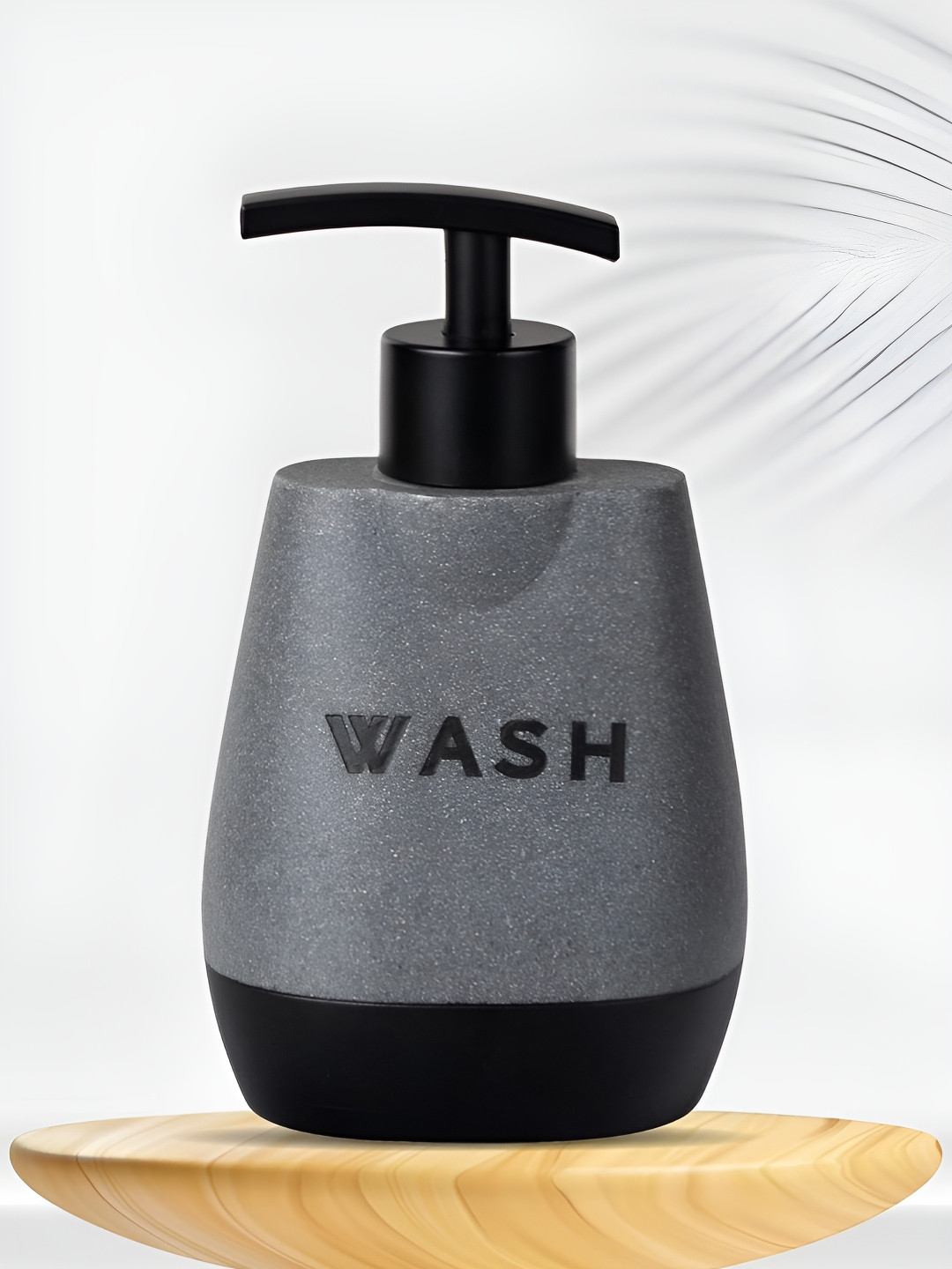 Kuber Industries Grey & Black Solid Resin Soap Dispenser