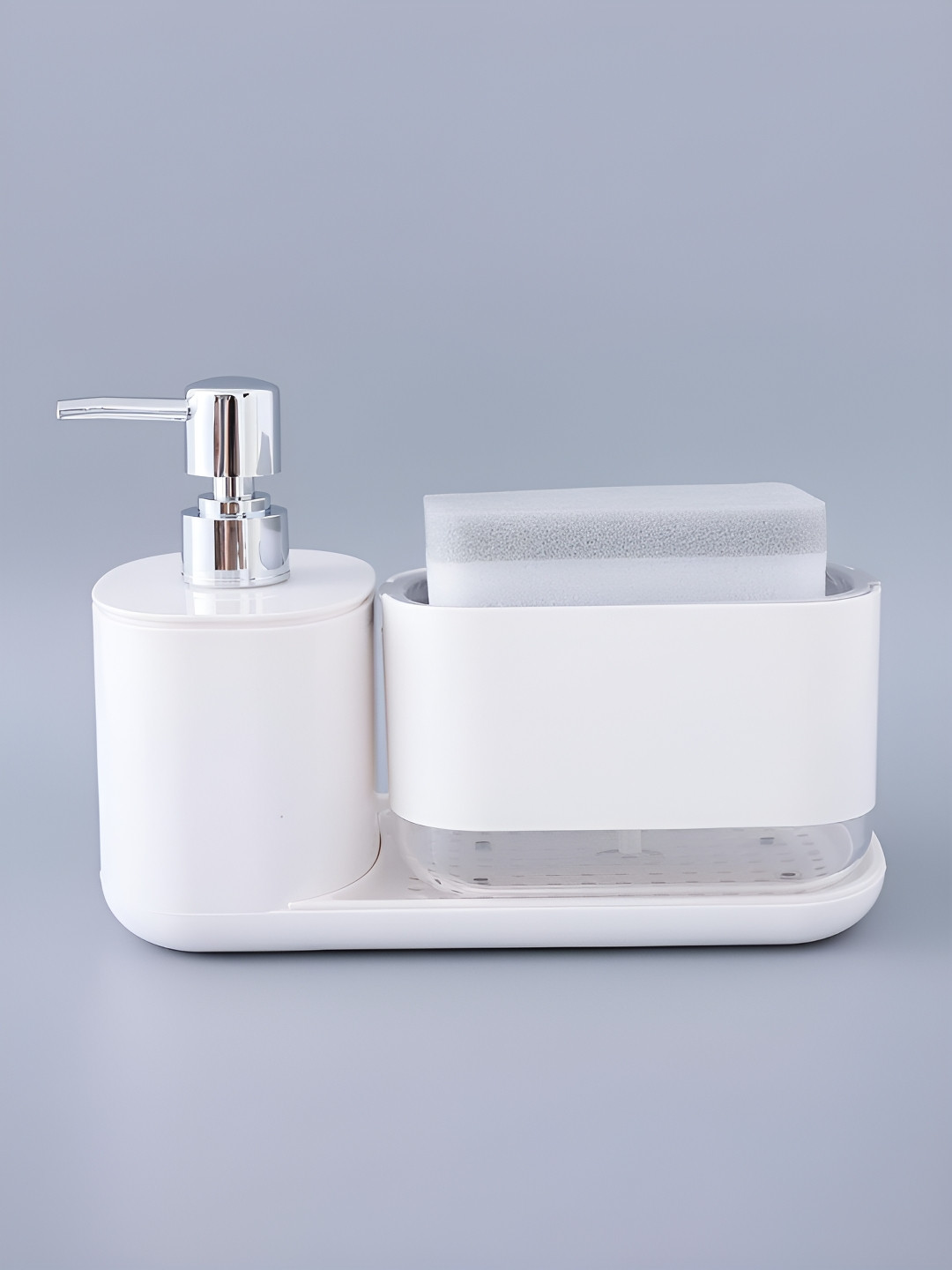 Kuber Industries White Solid Plastic Soap Dispenser