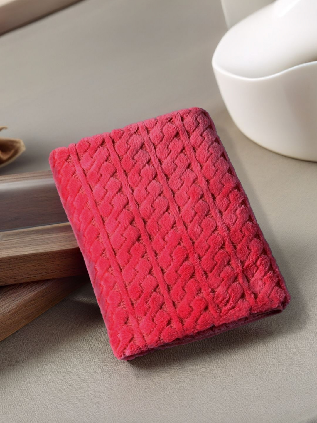 FABINALIV Abstract Self Design Cotton 400GSM Super Soft Adult Regular Bath Towel-53x28In