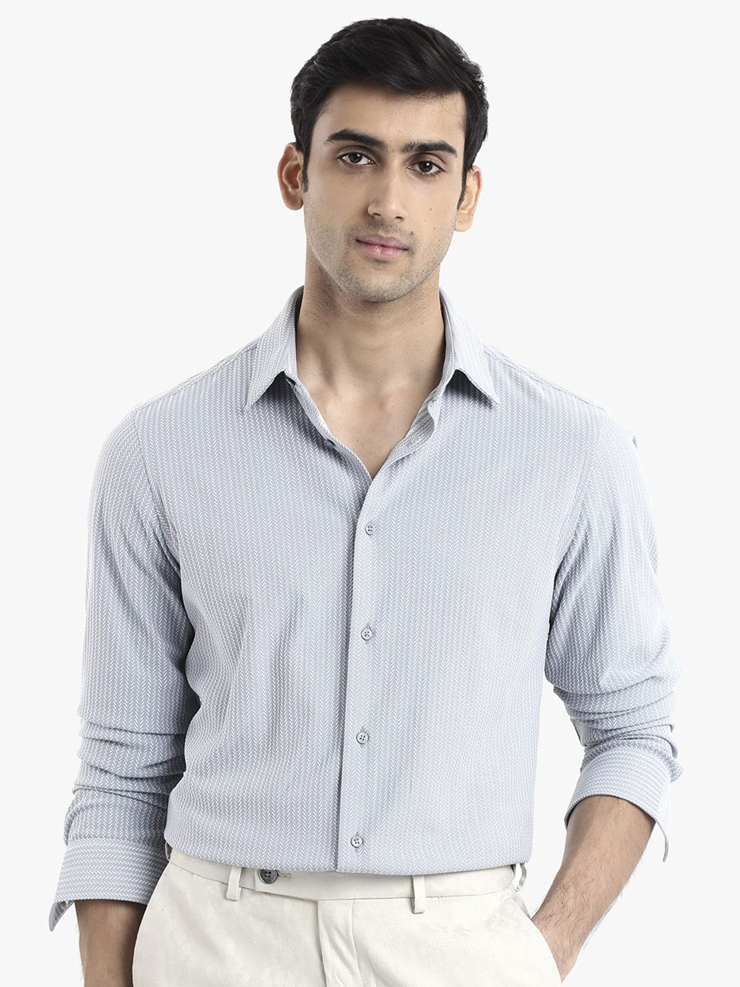 RARE RABBIT Men Exclo Regular Fit Opaque Striped Shirt