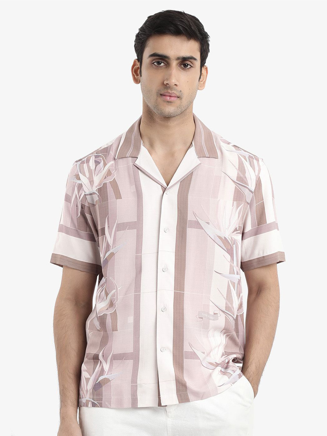 RARE RABBIT Men Polis Opaque Striped Shirt