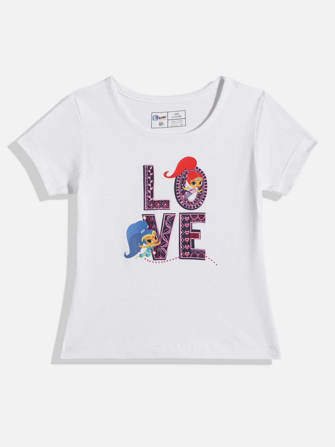 Eteenz Girls Graphic Printed Pure Cotton T-shirt