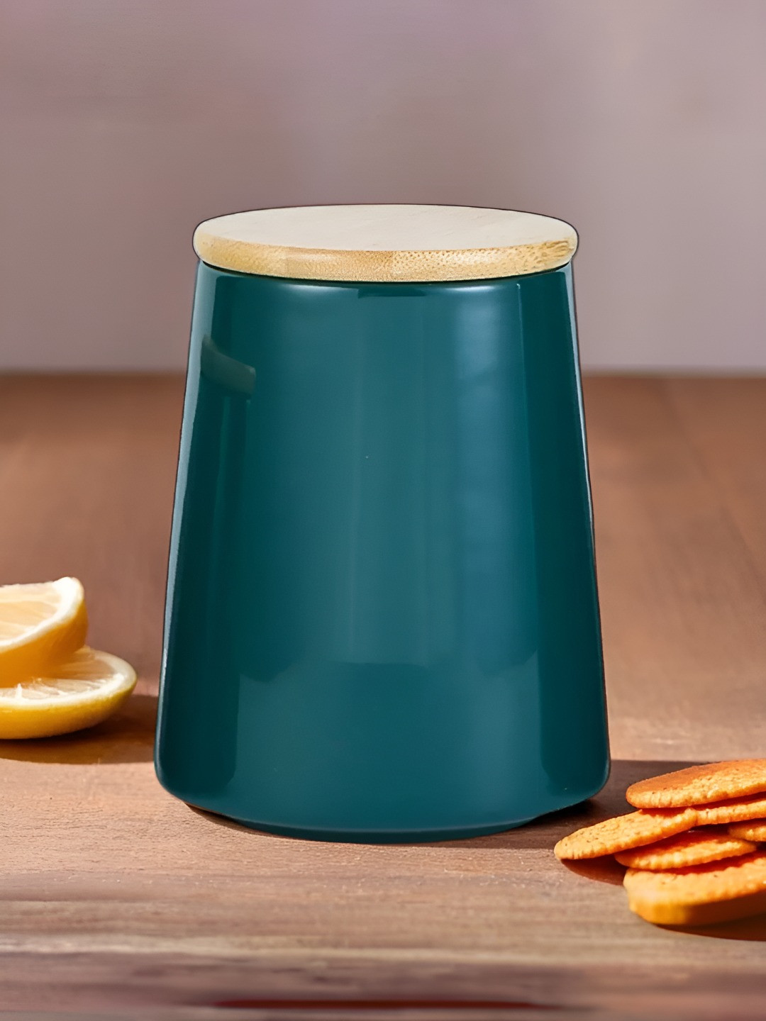 The Better Home Terra Series Green Ceramic Air Tight Clip-On Jar-700ml