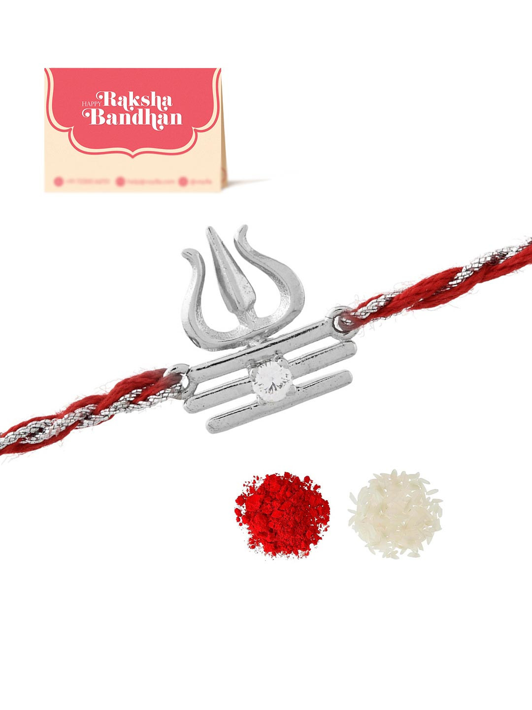Studio Voylla Sterling Silver Trishul Rakhi