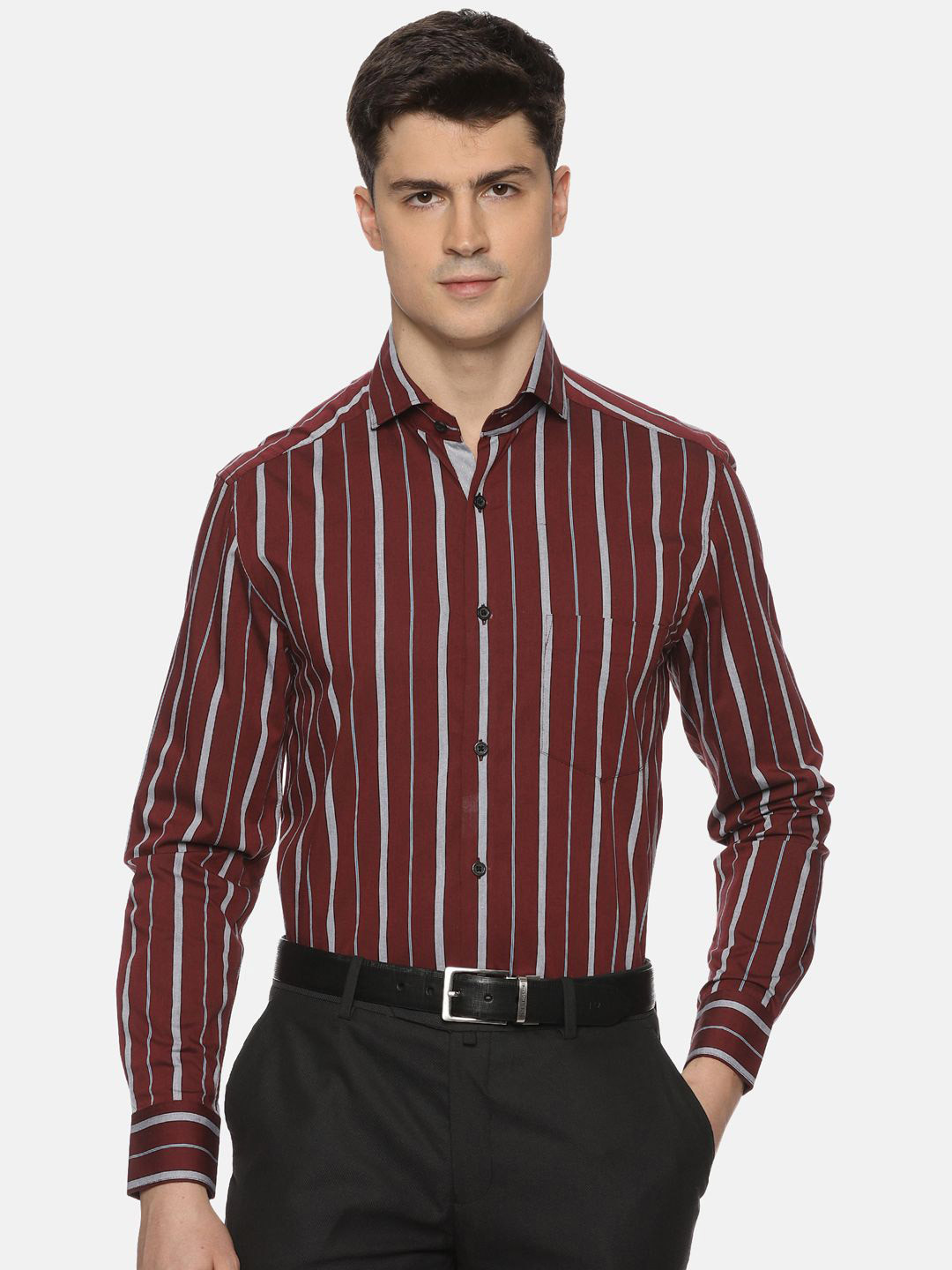 THE FORMAL CLUB Men Striped Spread Collar Formal Shirt