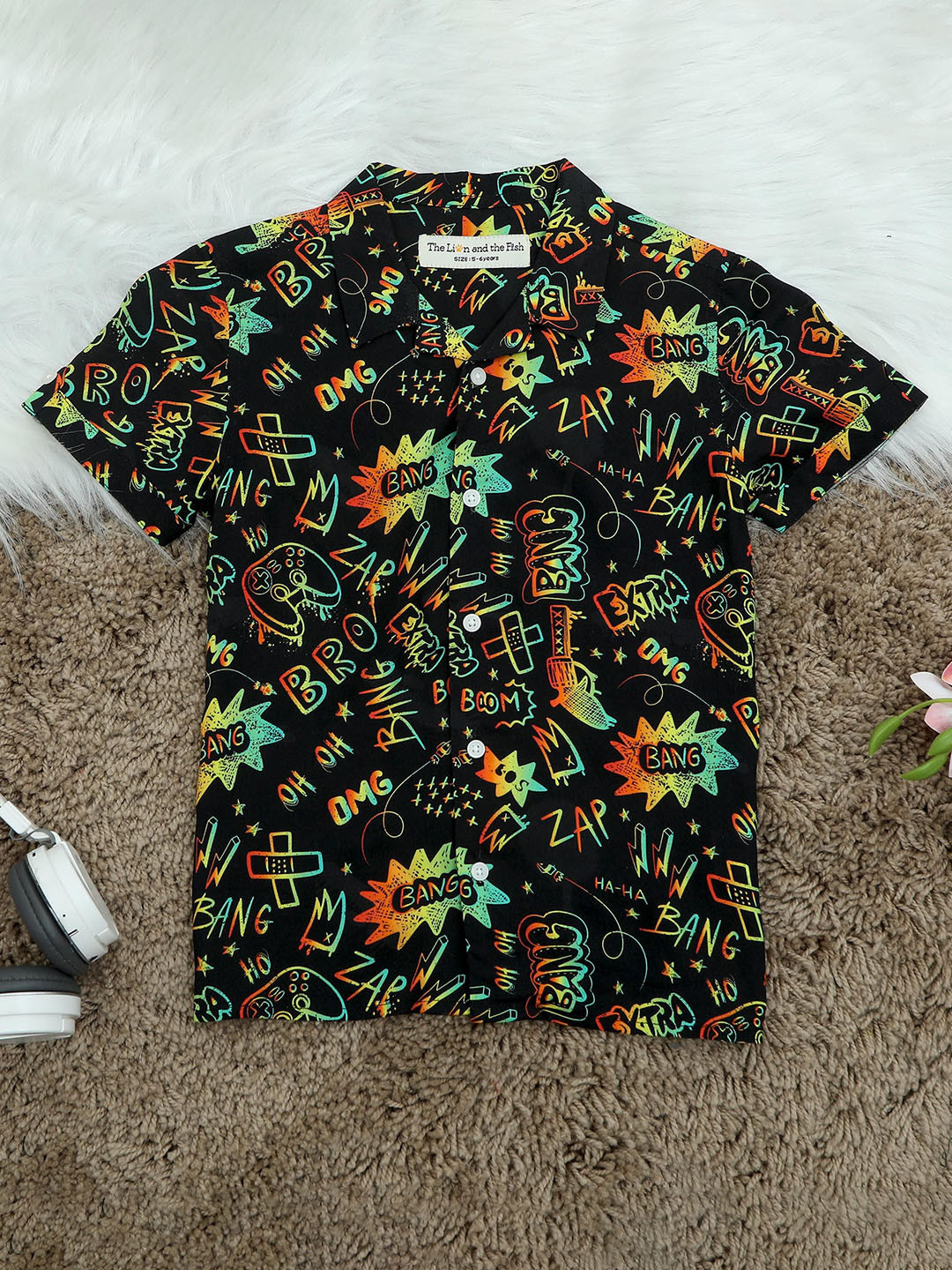 The Lion and The Fish Boys Relaxed Fit Game Print Shirt