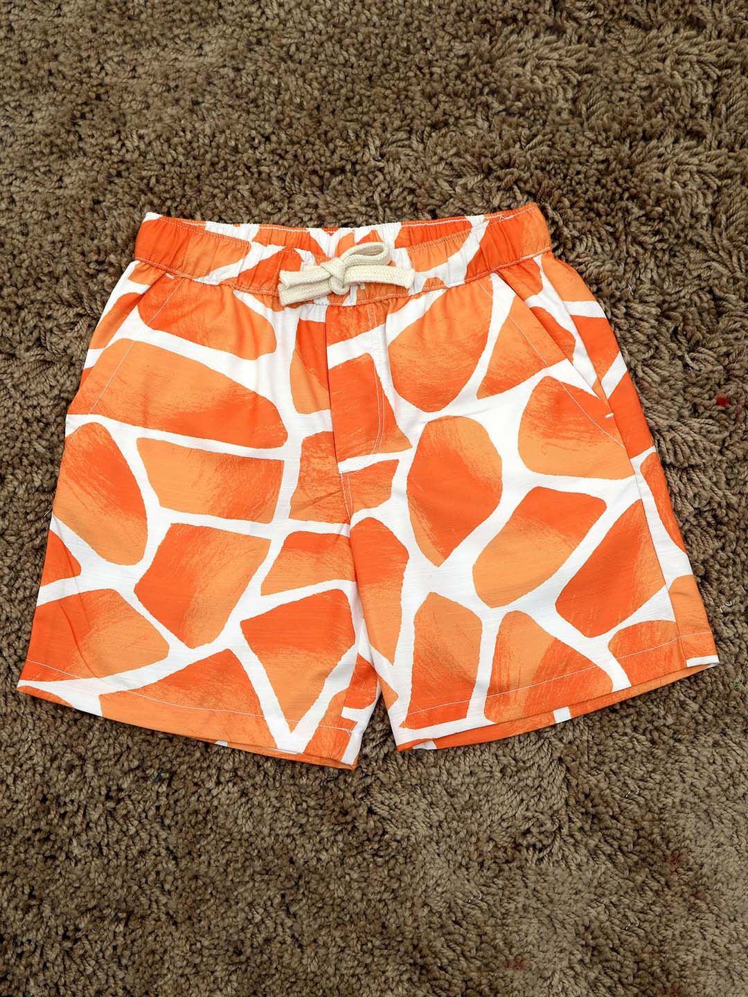 The Lion and The Fish Boys Relaxed Fit Zaraffah Printed Mustard Short