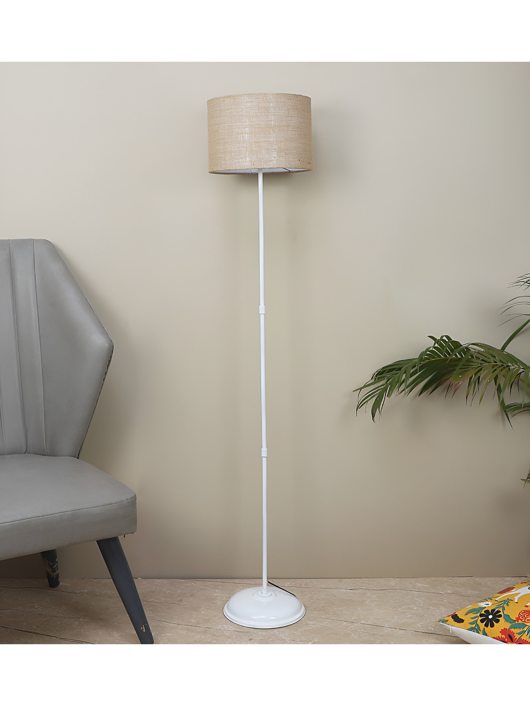 TU CASA Cream Endeavour Light Cylindrical Shaped Floor Lamps