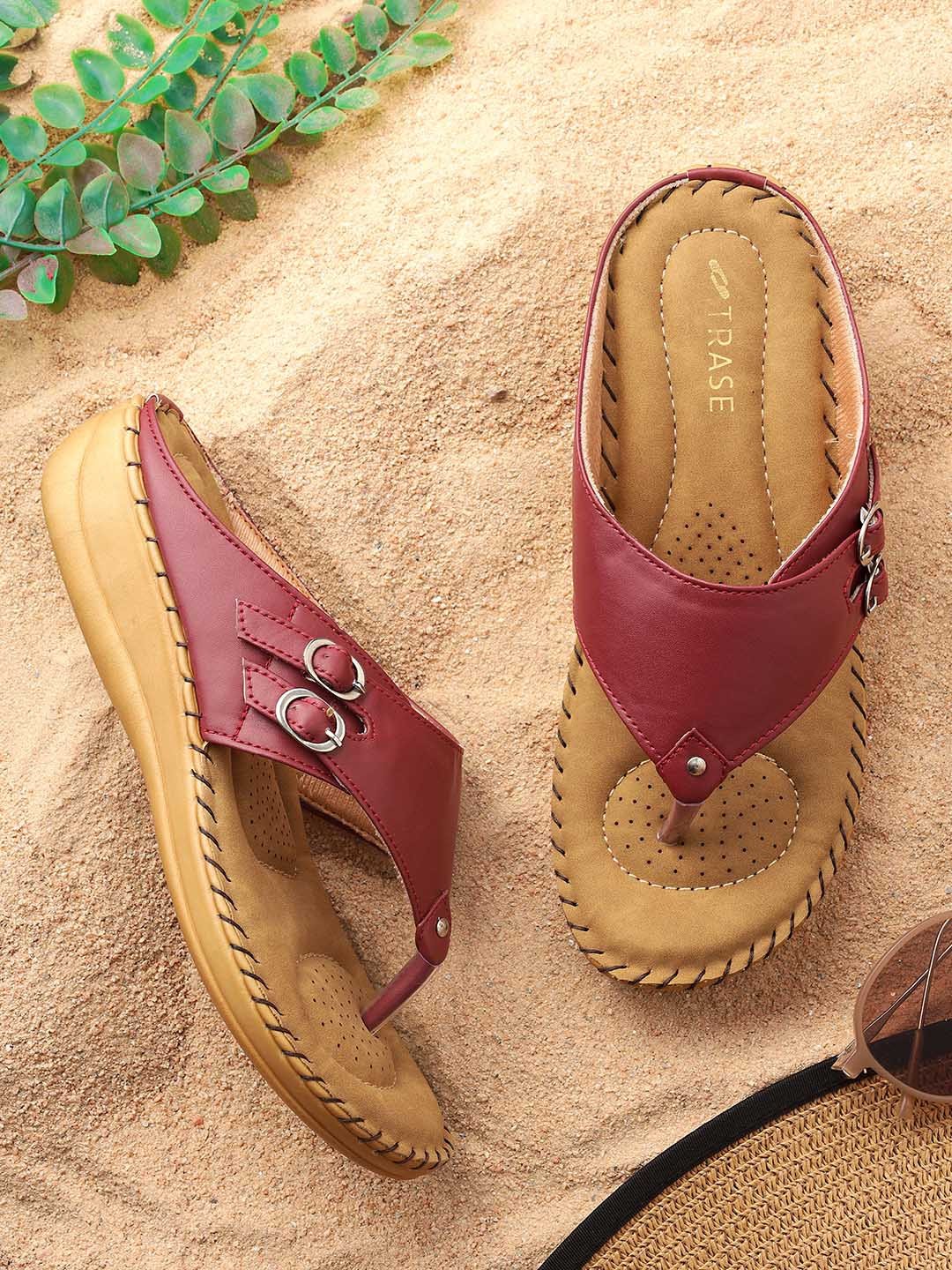 TRASE Women Fanatics Colourblocked Open Toe Flats