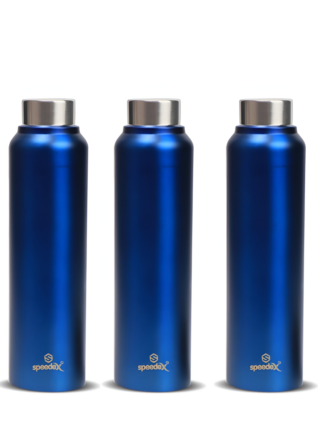 Speedex Blue Brand Logo Stainless Steel BPA Free 3 Piece Water Bottle - 1L