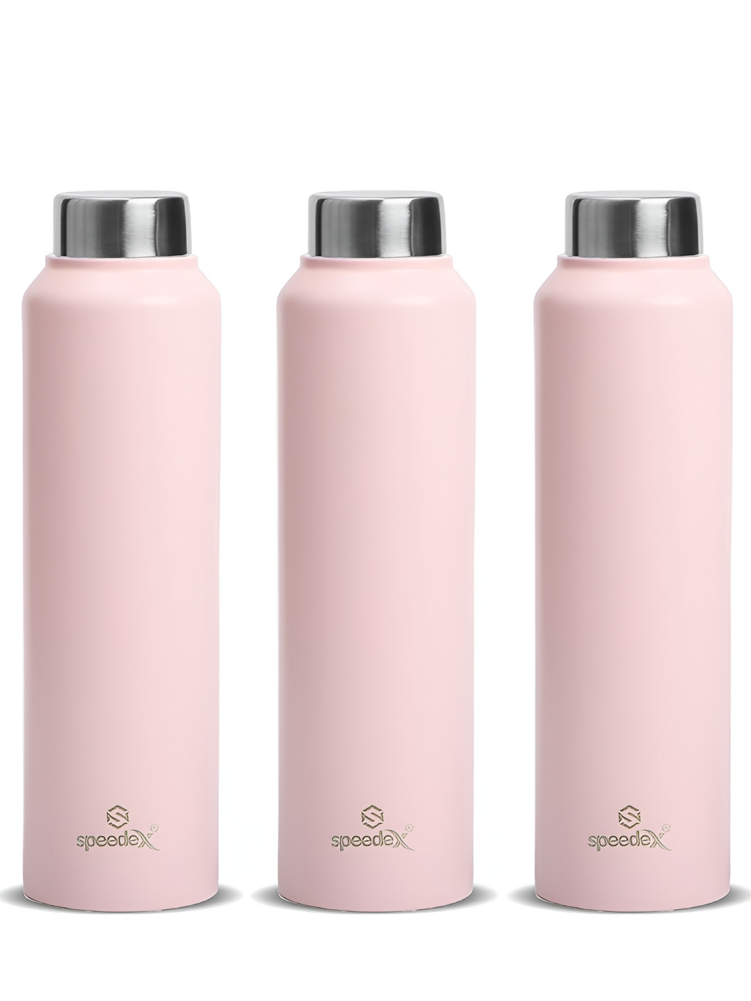 Speedex Pink Set of 3 Stainless Steel Solid Water Bottle
