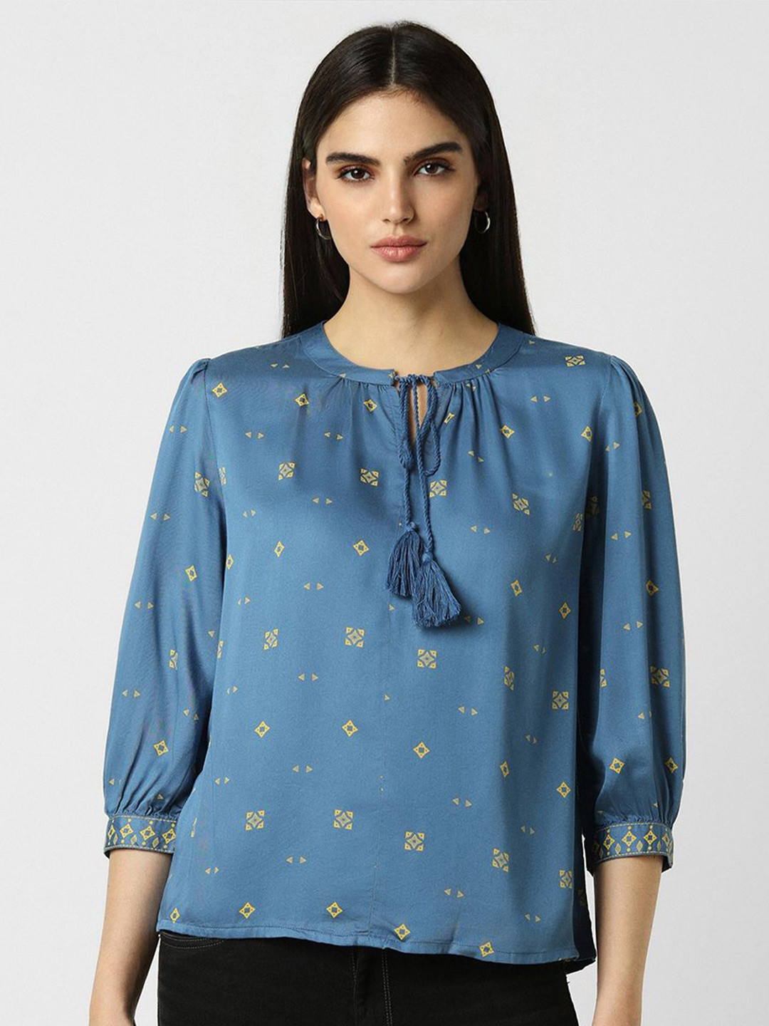 Van Heusen Woman Conversational Printed Tie-Up Neck Top