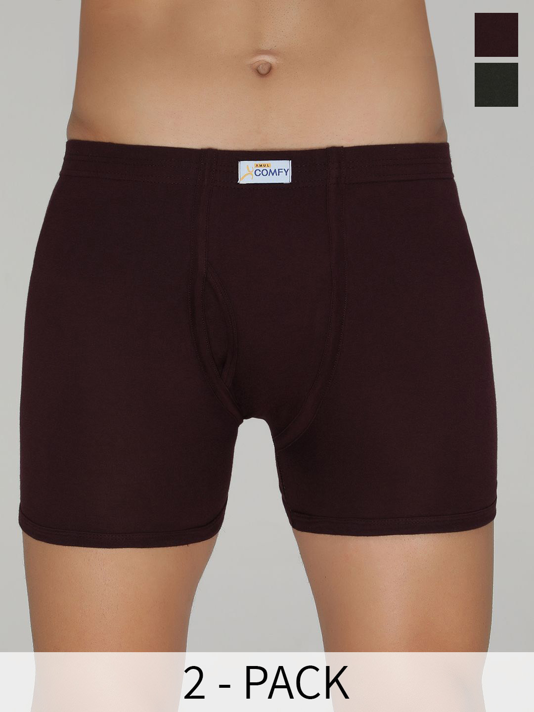 AMUL COMFY Men Pack Of 2 Assorted Trunks AC-TR-FCTRIE-MULTI4-S-2PC