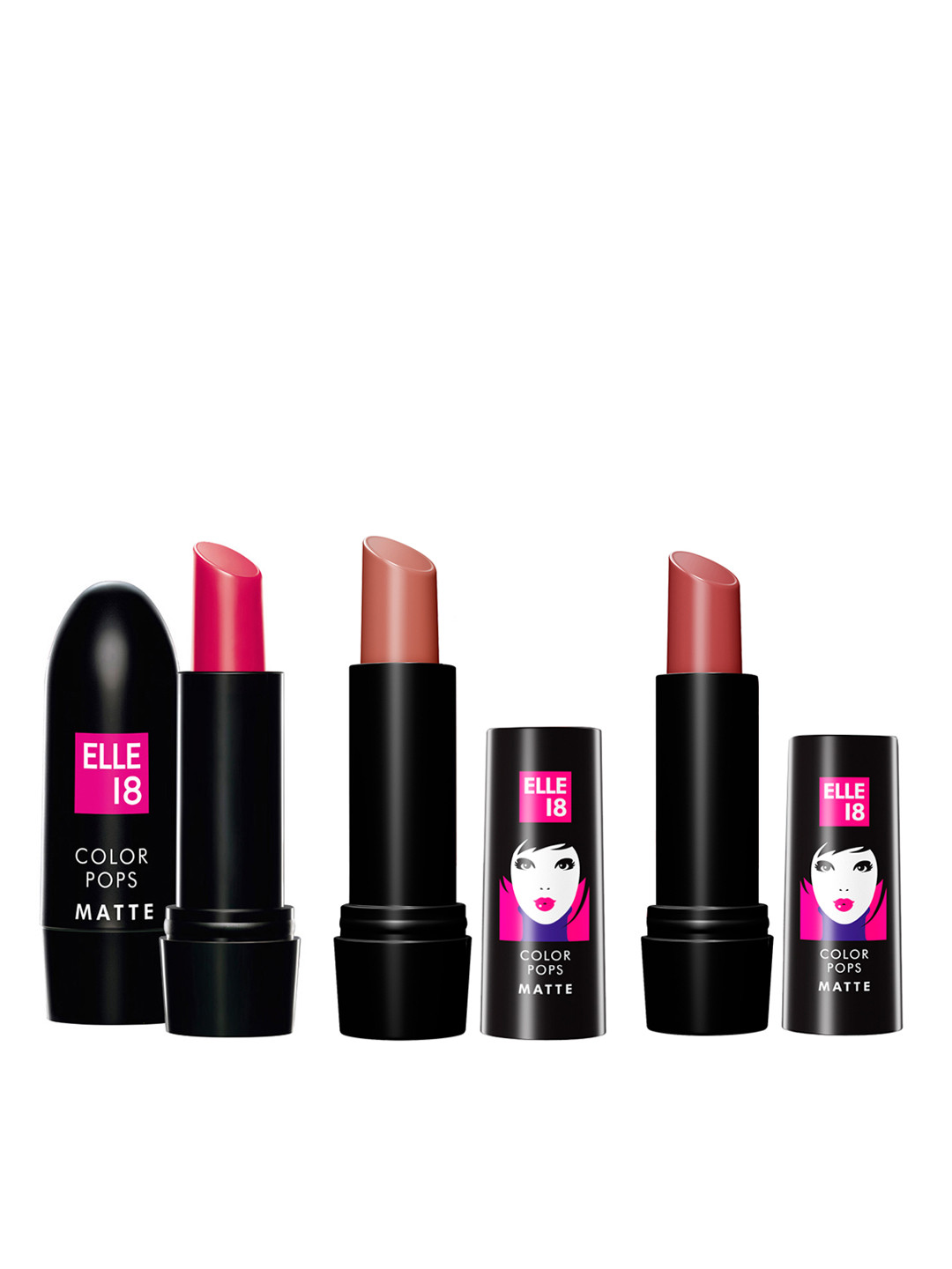 ELLE 18 Set of 3 Color Pop Matte Lip Color