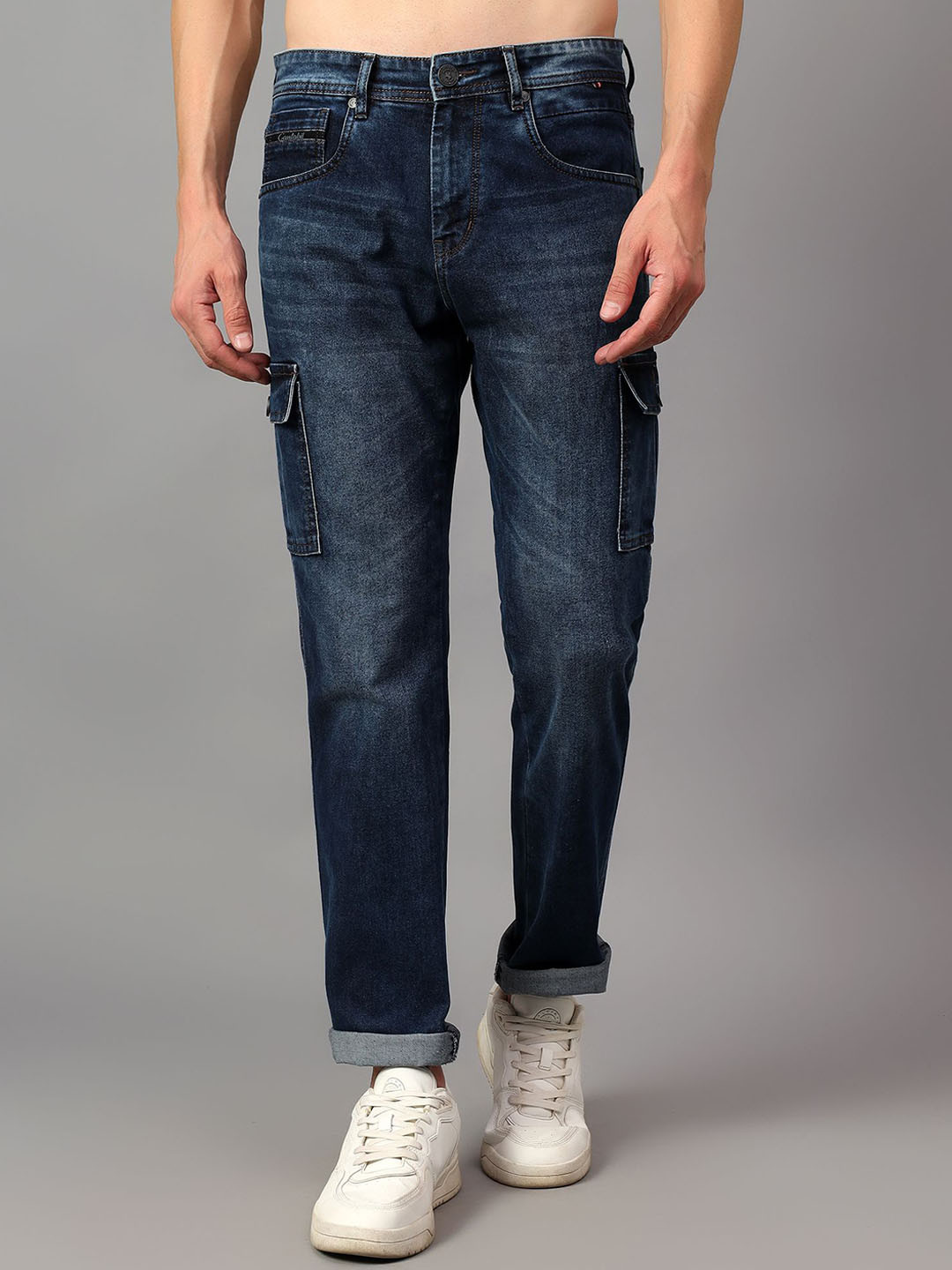 Cantabil Men Faded Cargos Trousers