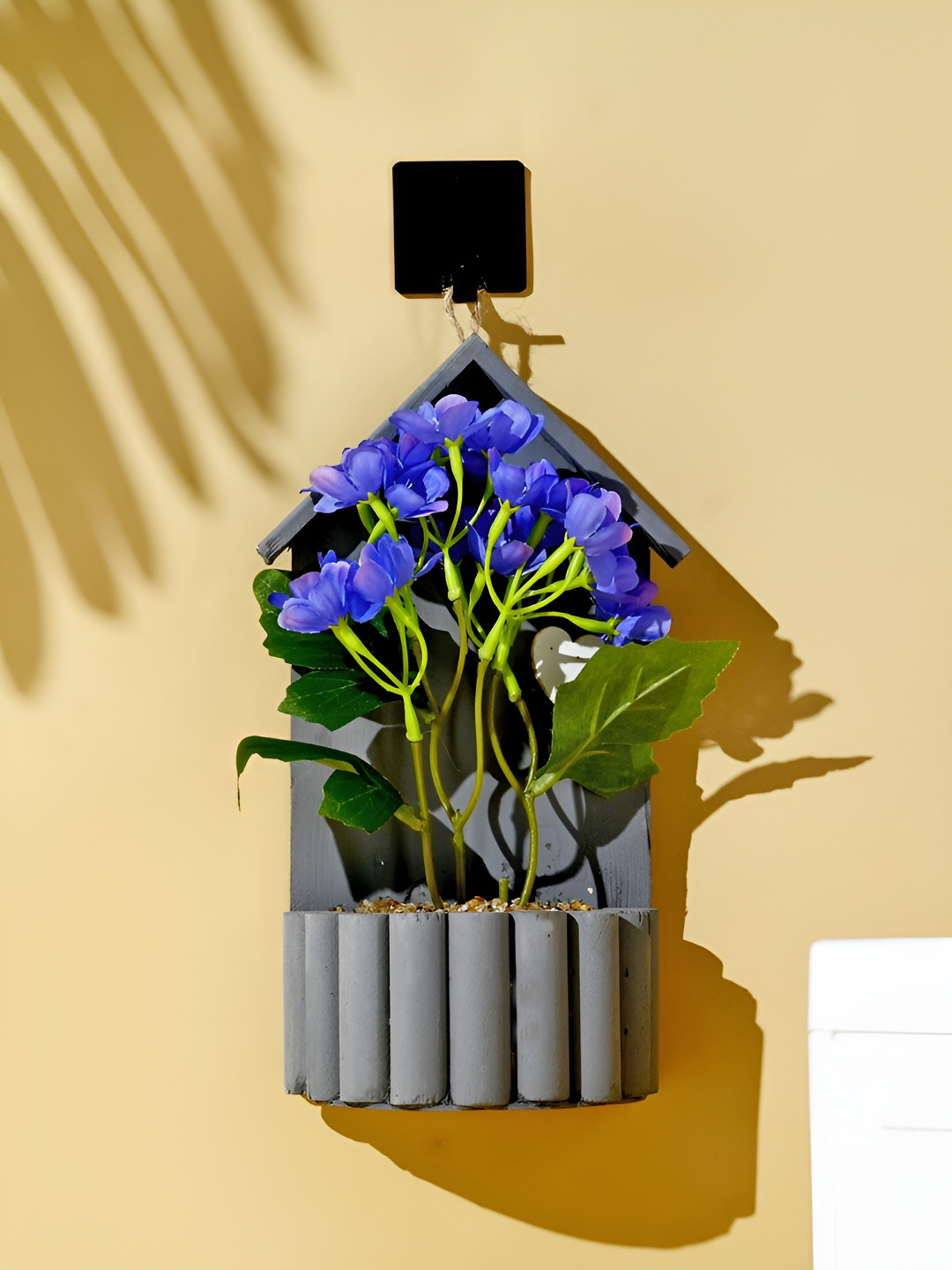 Kuber Industries Grey & Green Hydrangea Artificial Flower With Pot