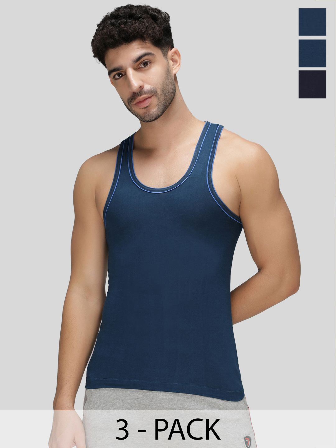 AMUL COMFY Pack of 2 Cotton Round Neck Innerwear Vests AC-VE-CVESTDFRN-MULTI4-XL-2PC