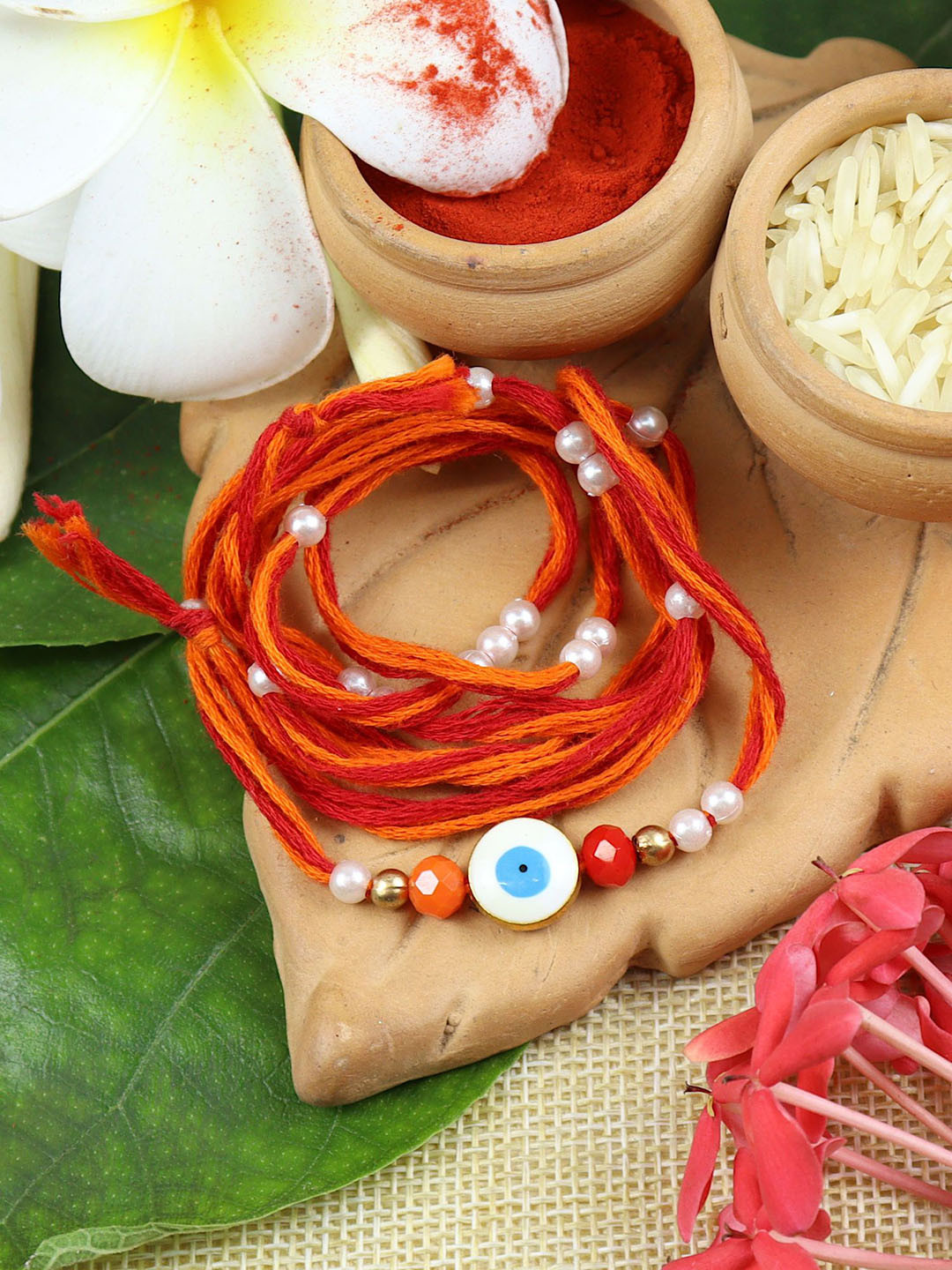 Asthetika Evil Eye Rakhi with Roli Chawal