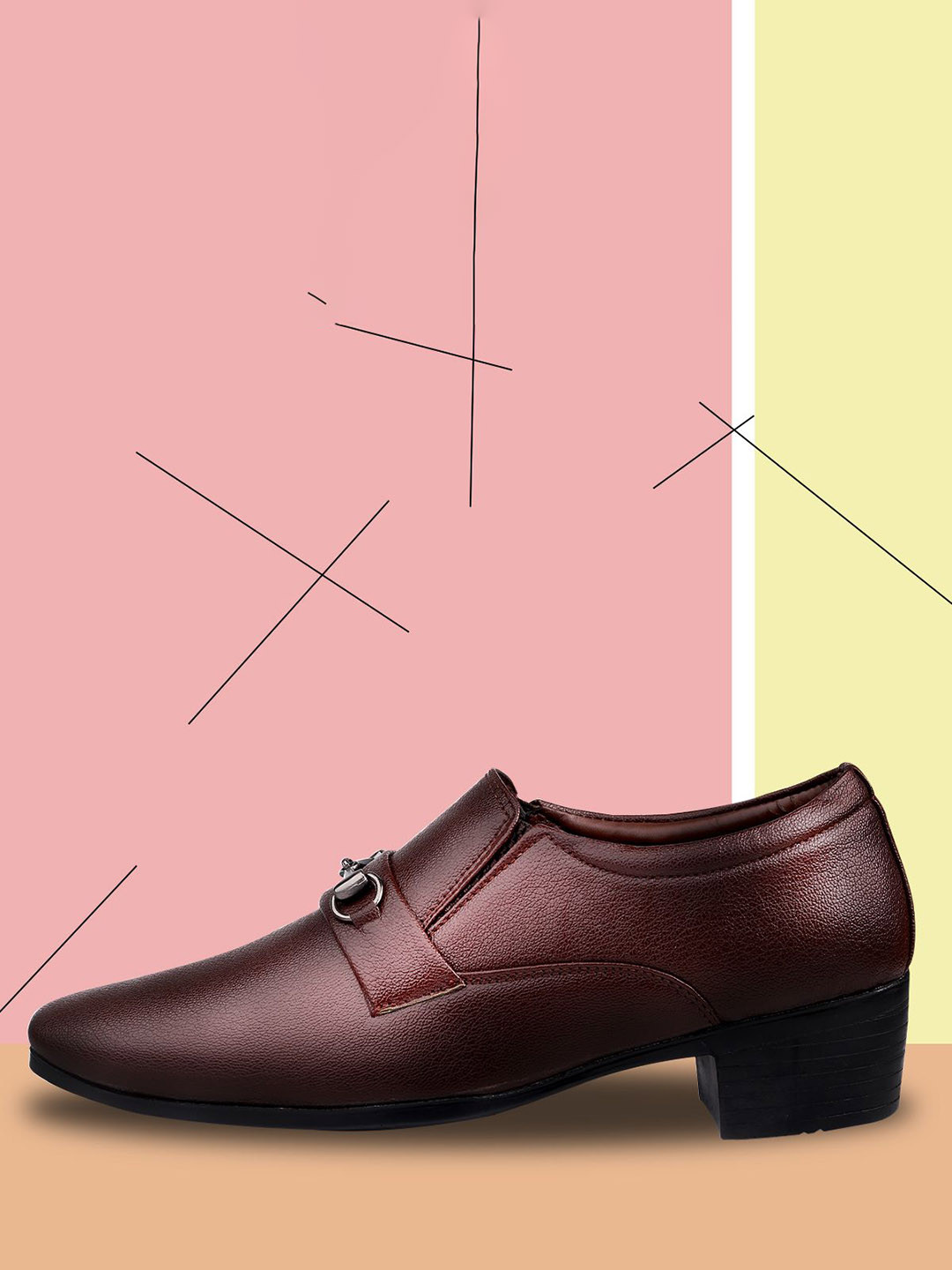 Bxxy Men Pointed Toe Slip-On Elevator Frormal Shoes