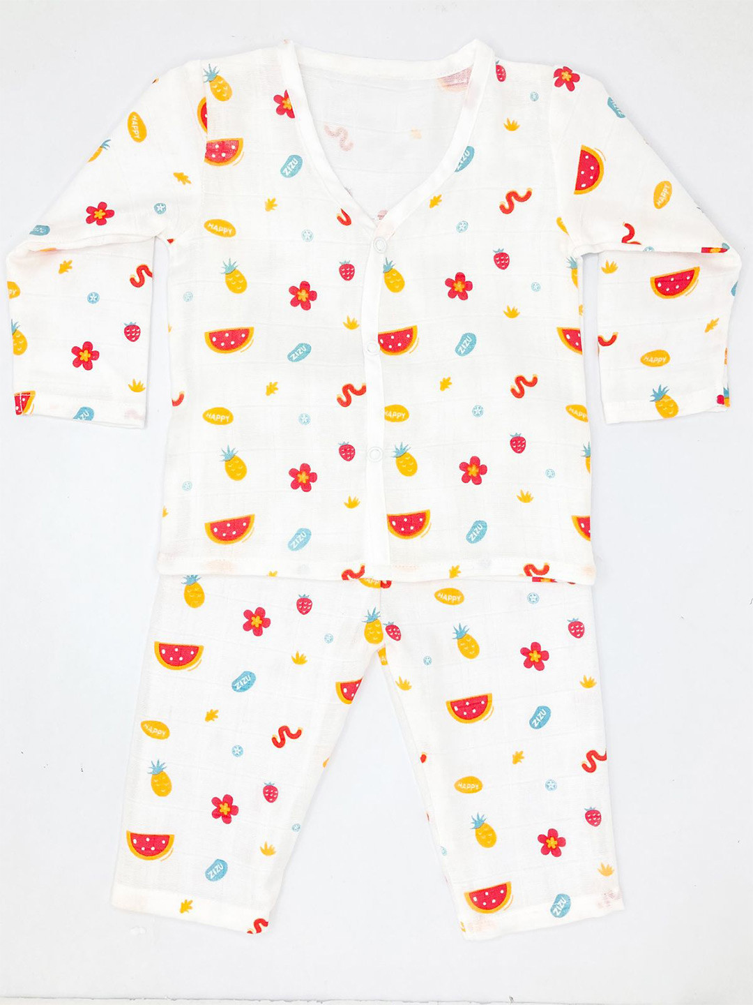 BAESD Infant V Neck Printed Night Suits