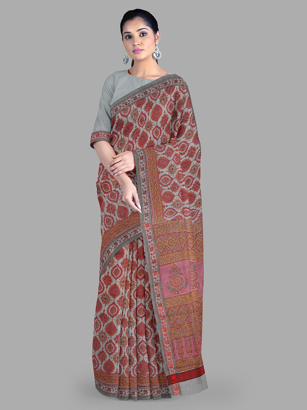 The Chennai Silks Ethnic Motifs Gadwal Saree With Blouse Piece