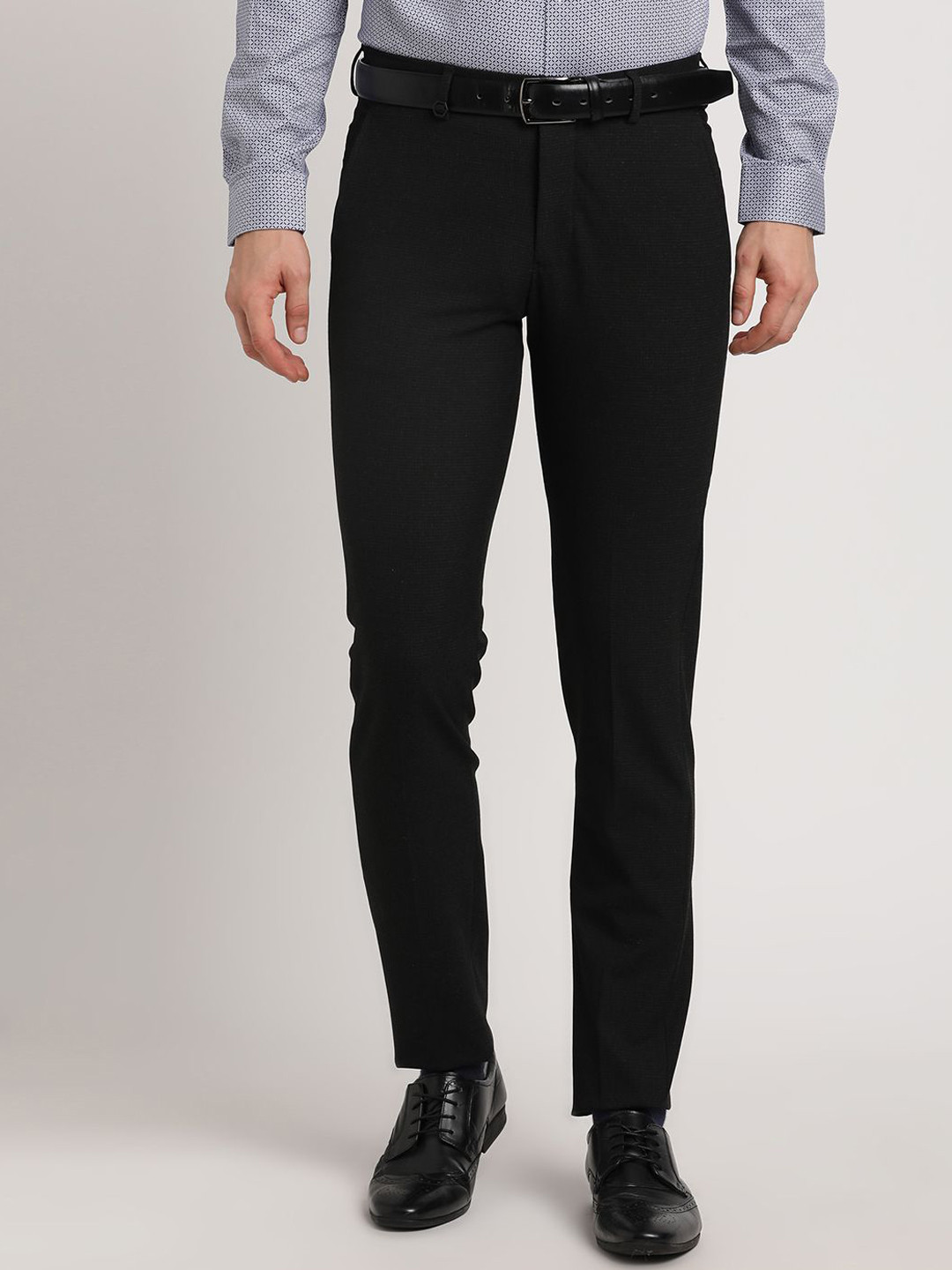 Turtle Men Tailored Mid-Rise Slim Fit Trousers
