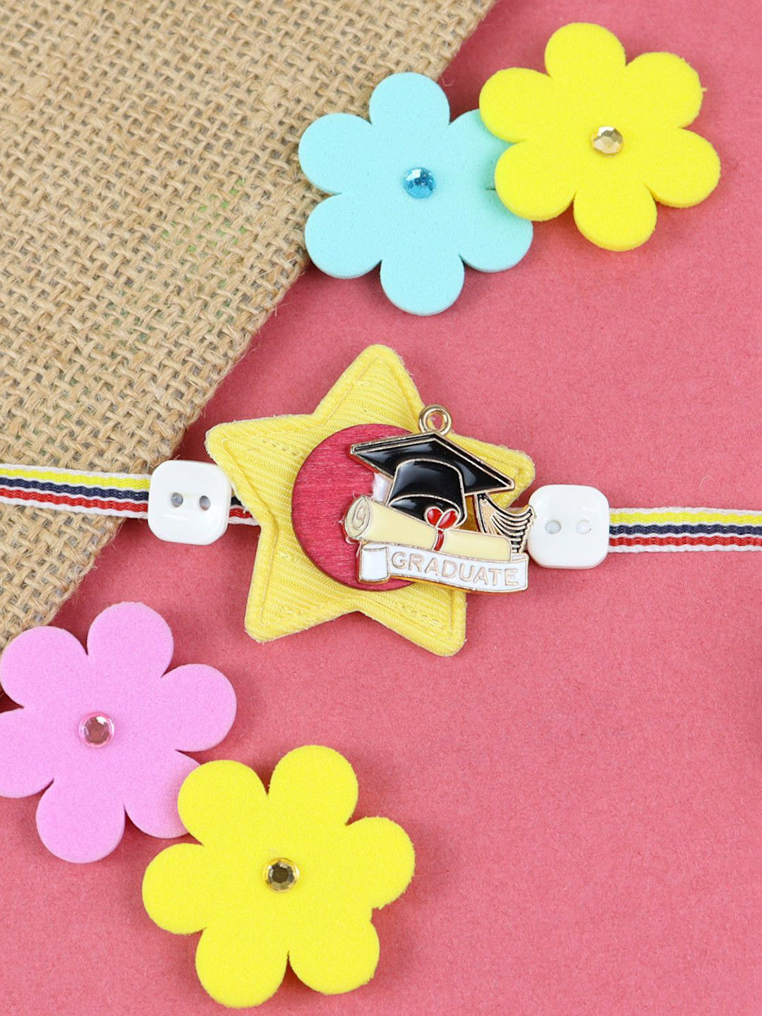 Asthetika Graduate Degree Charm Rakhi in Greeting Card with Roli Chawal