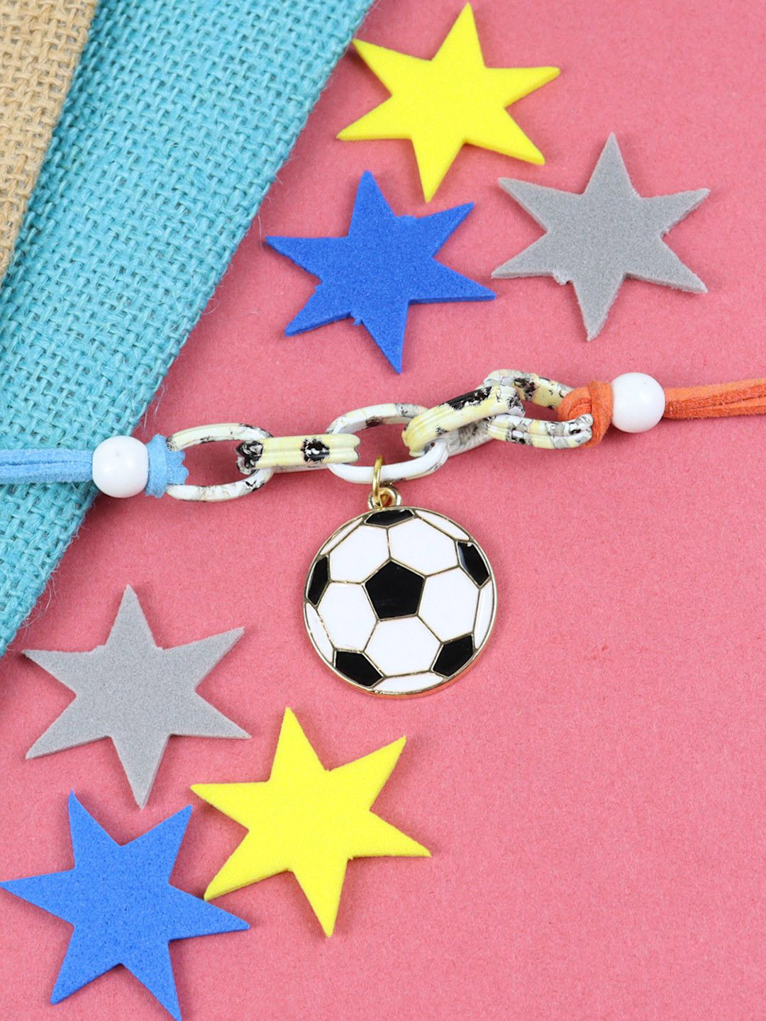 Asthetika Football Thread Rakhi And Greeting Card With Roli Chawal