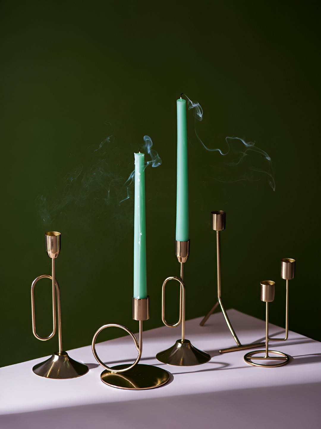 nestroots Copper-Toned Metal Candle Holder