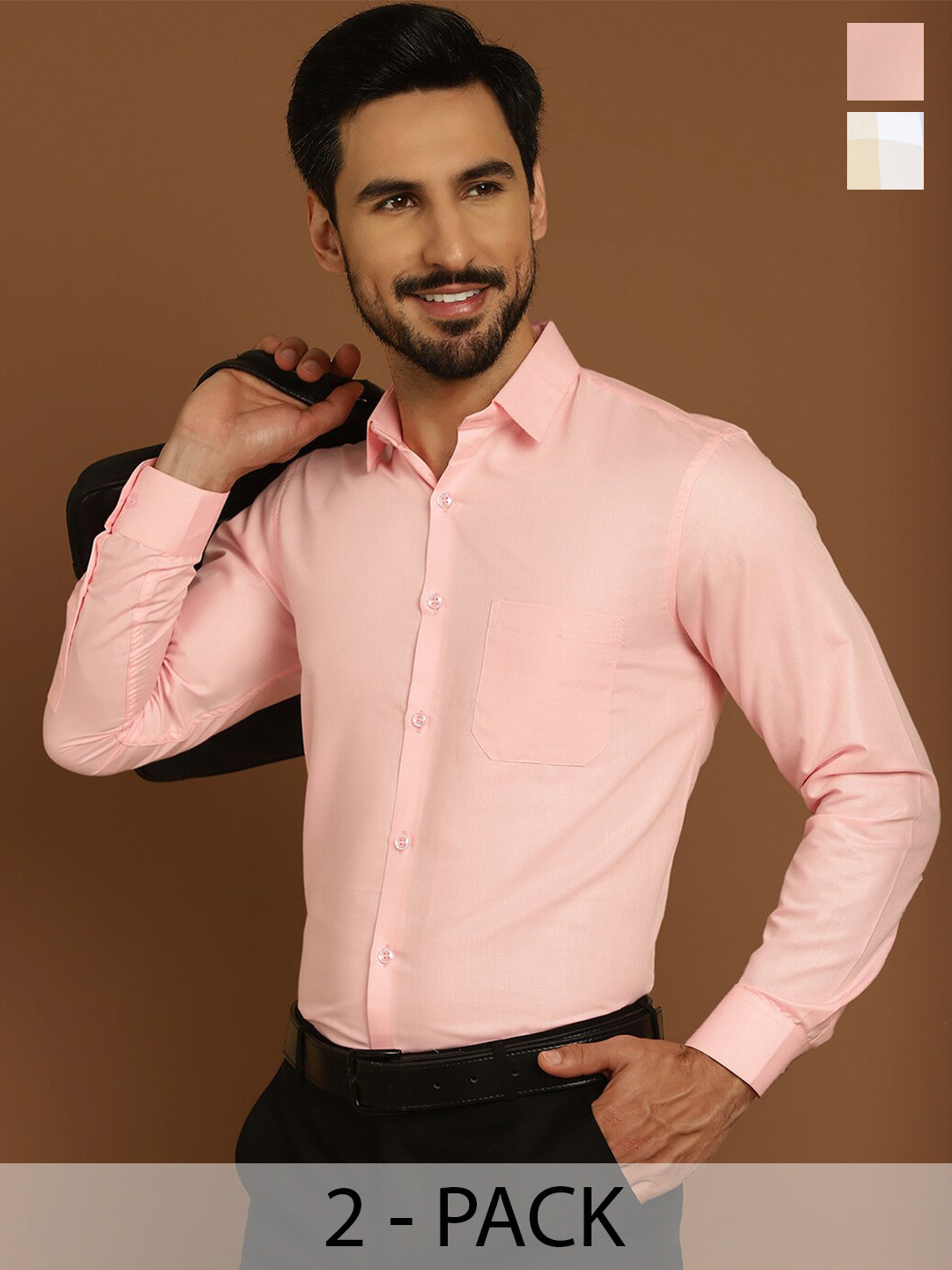 Indian Needle Pack Of 2 Classic Checked Formal Shirts