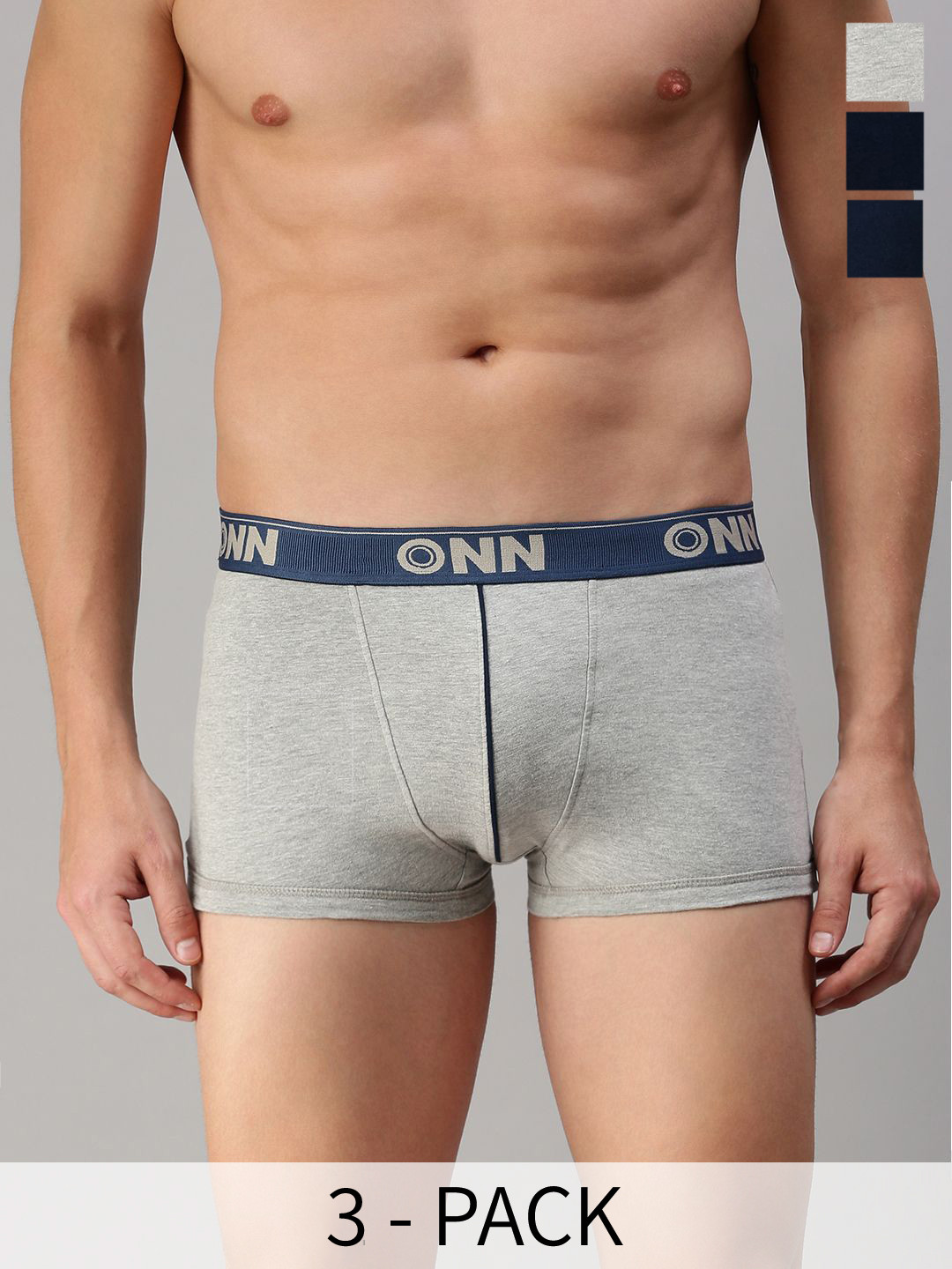 ONN Pack Of 3 Assorted Cotton Trunk ONN_253_AST1_3PC