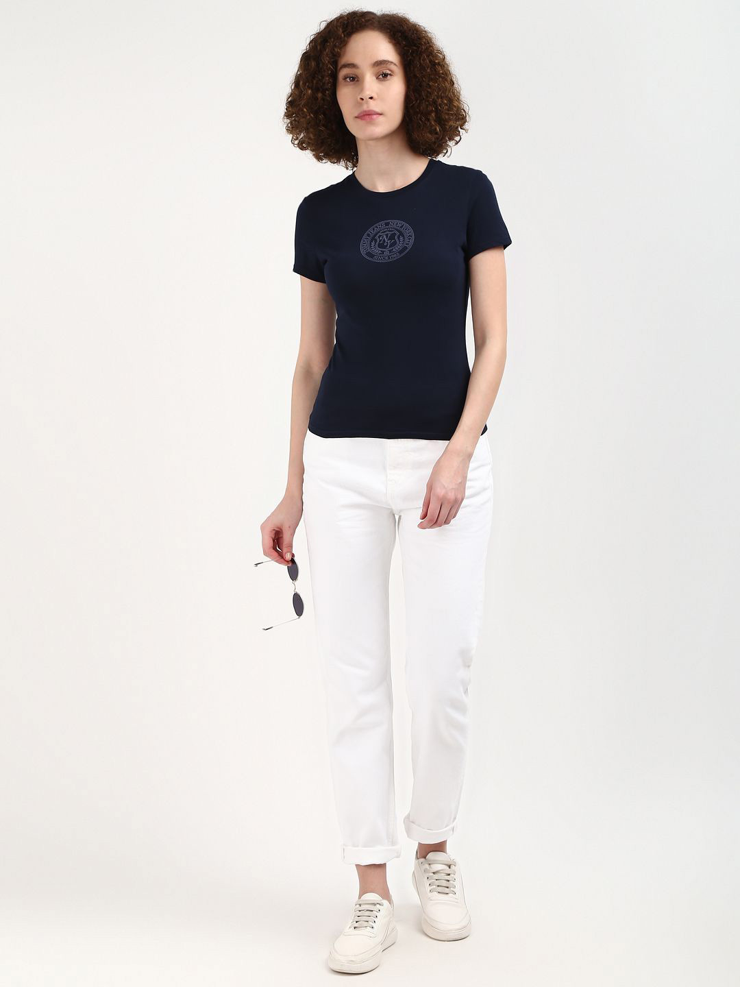 Tommy Hilfiger Women Typography Printed Round Neck Slim Fit T-shirt