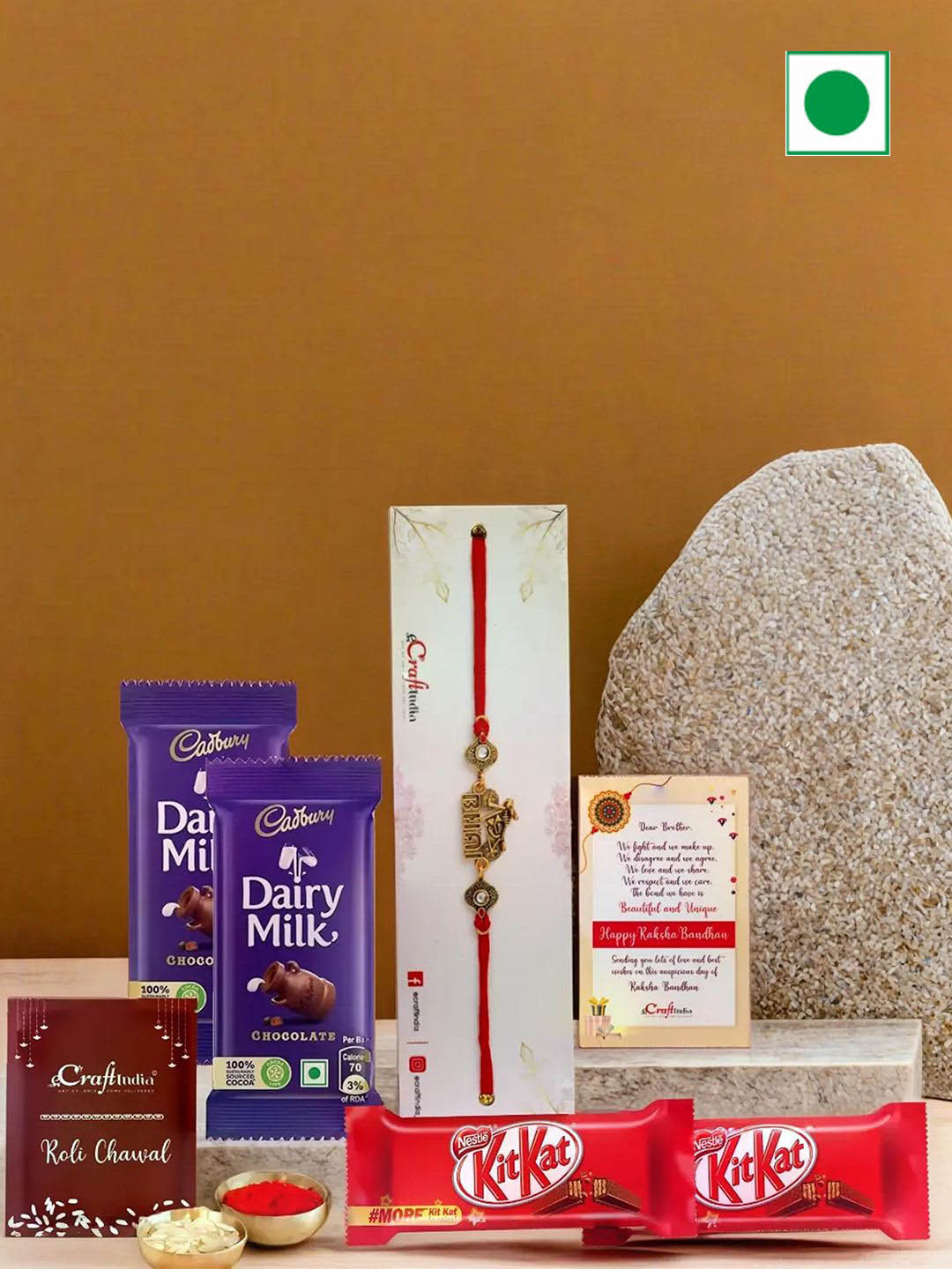 eCraftIndia Bike Bhai Designer Rakhi With Cadbury & Kit Kat