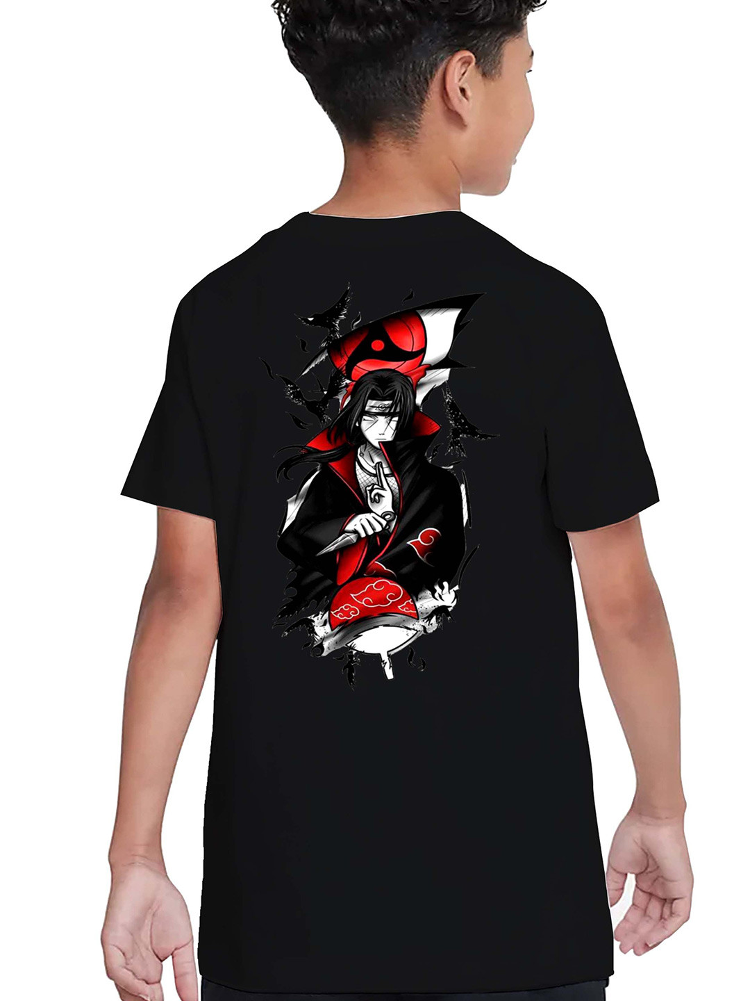 BAESD Boys Naruto Printed Extended Sleeves  Oversized T-shirt