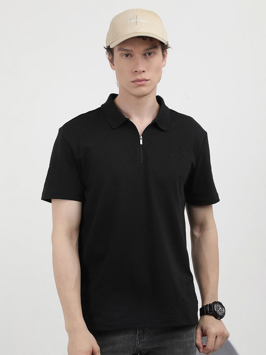 Calvin Klein Men Mandarin Collar T-shirt