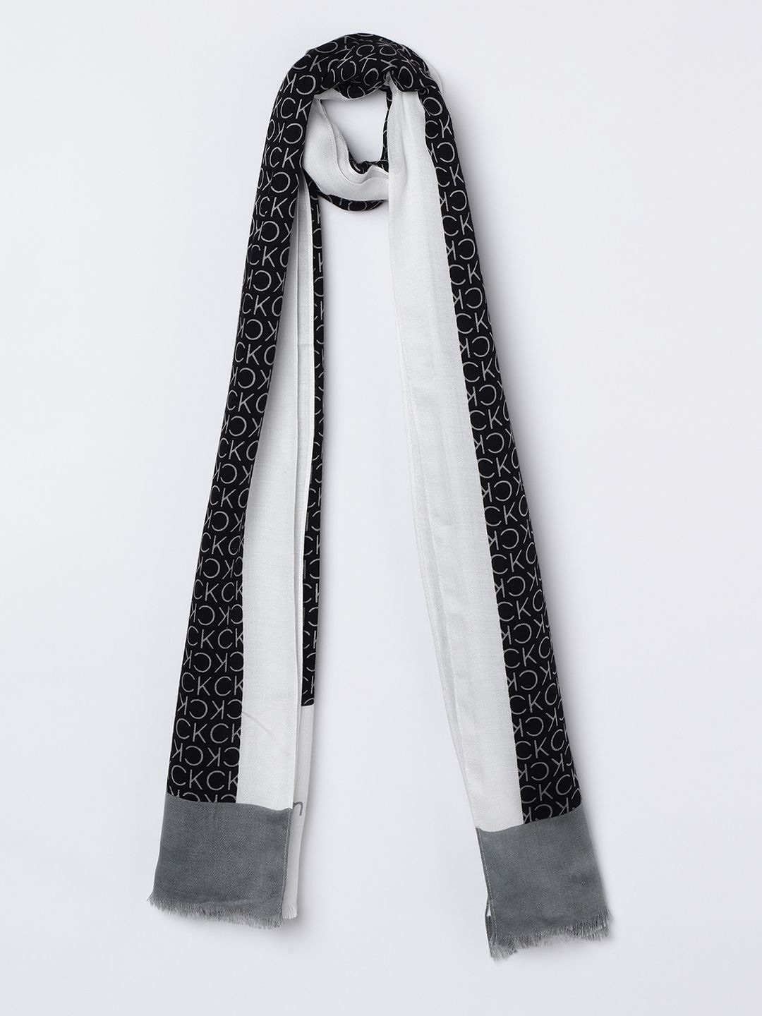 Calvin klein white scarf new arrivals
