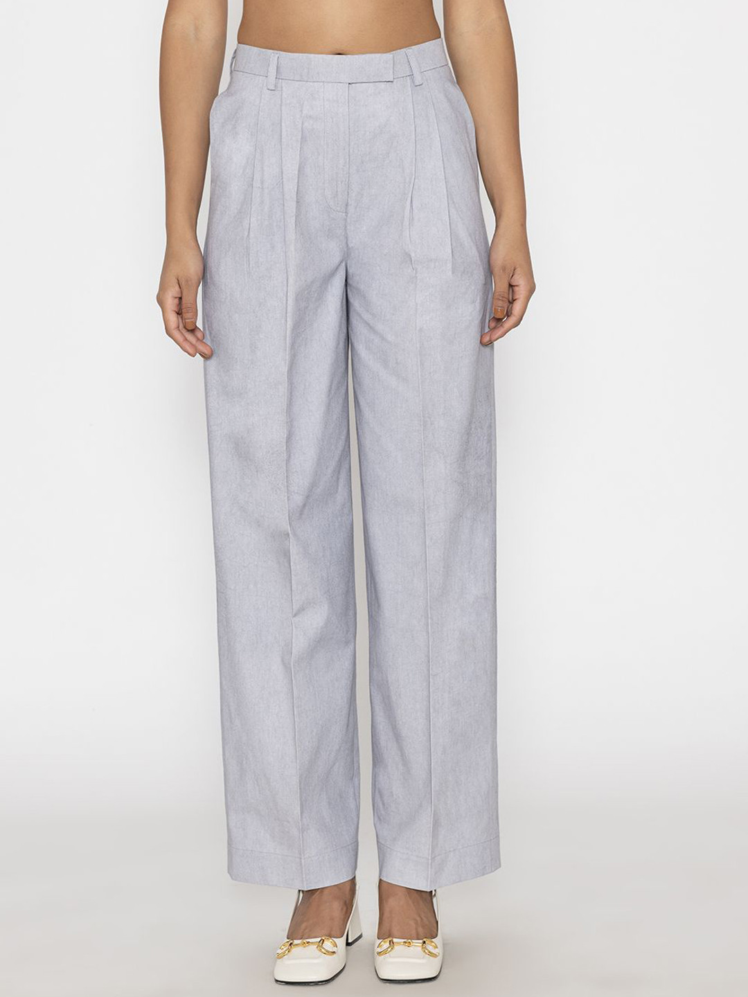 Contemponari Women Relaxed Loose Fit Trousers