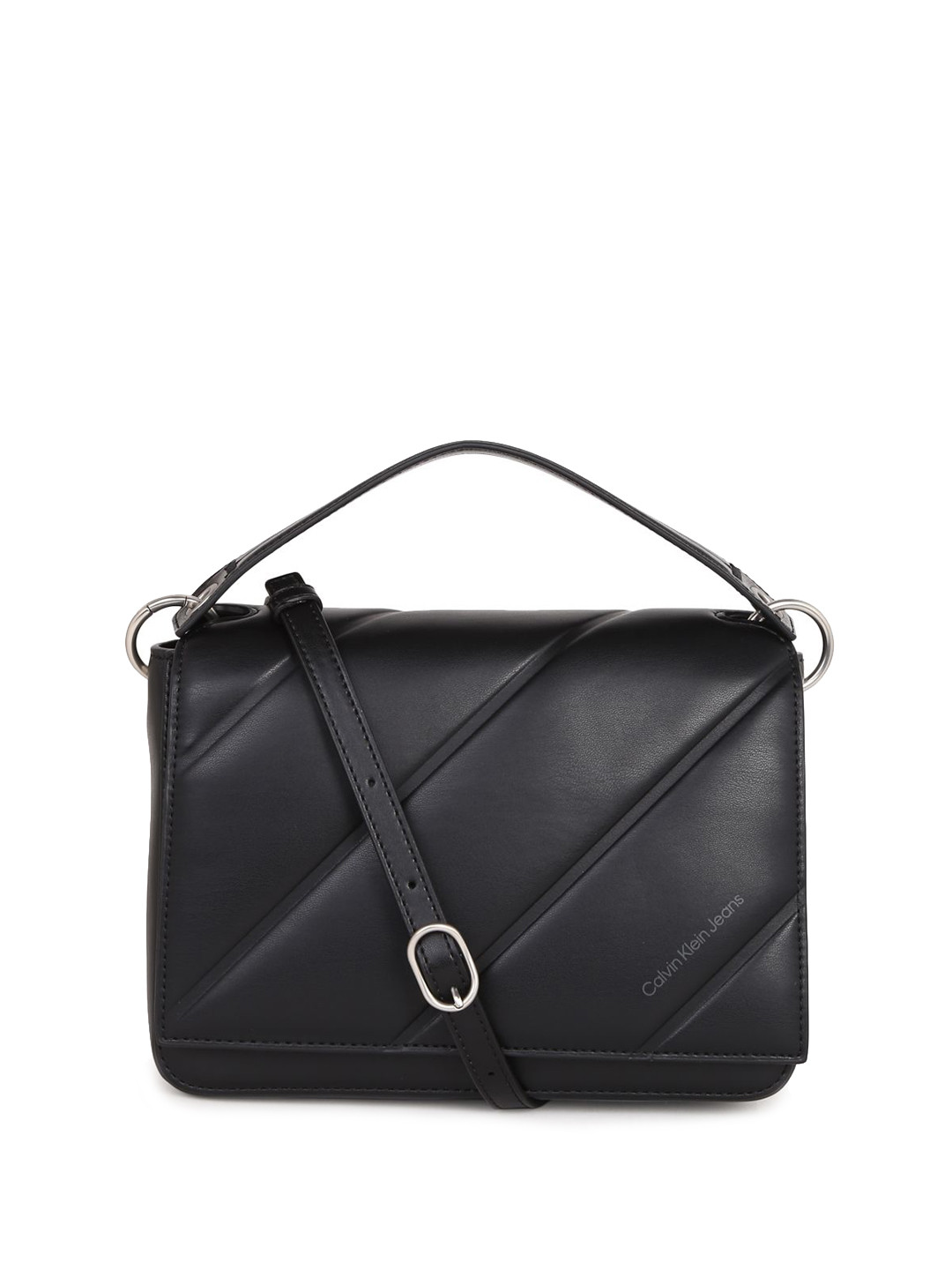 Calvin Klein PU Bucket Hobo Bag with Tasselled