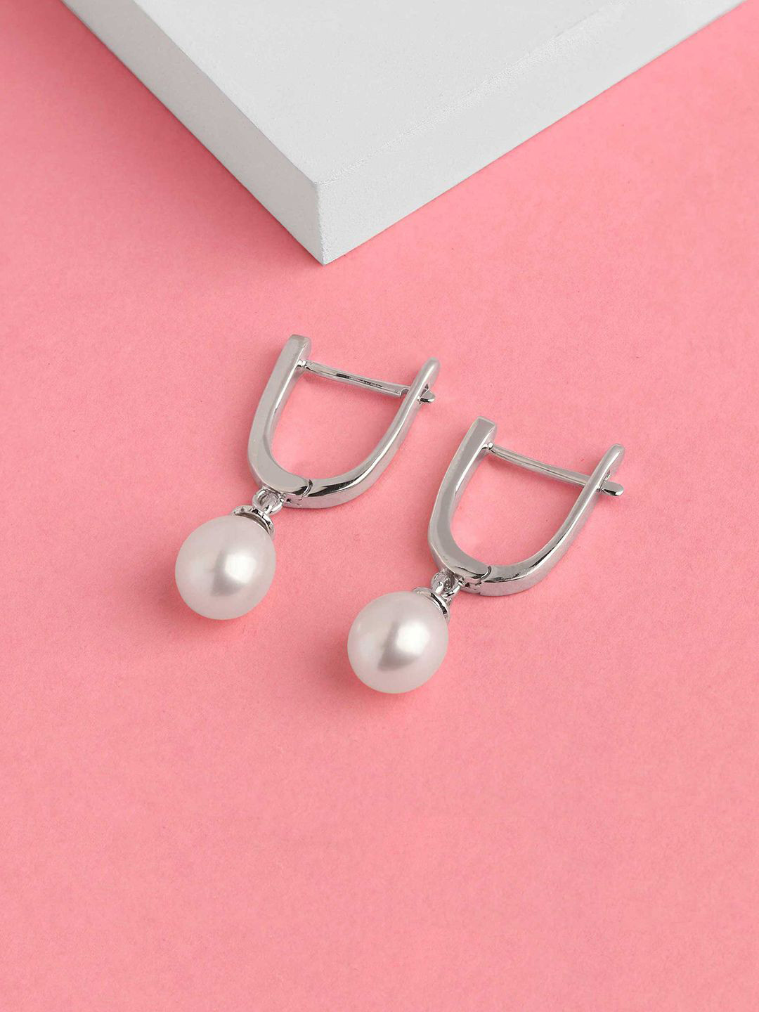 Ornate Jewels 925 Sterling Silver Pearl Dainty Dangler Earring