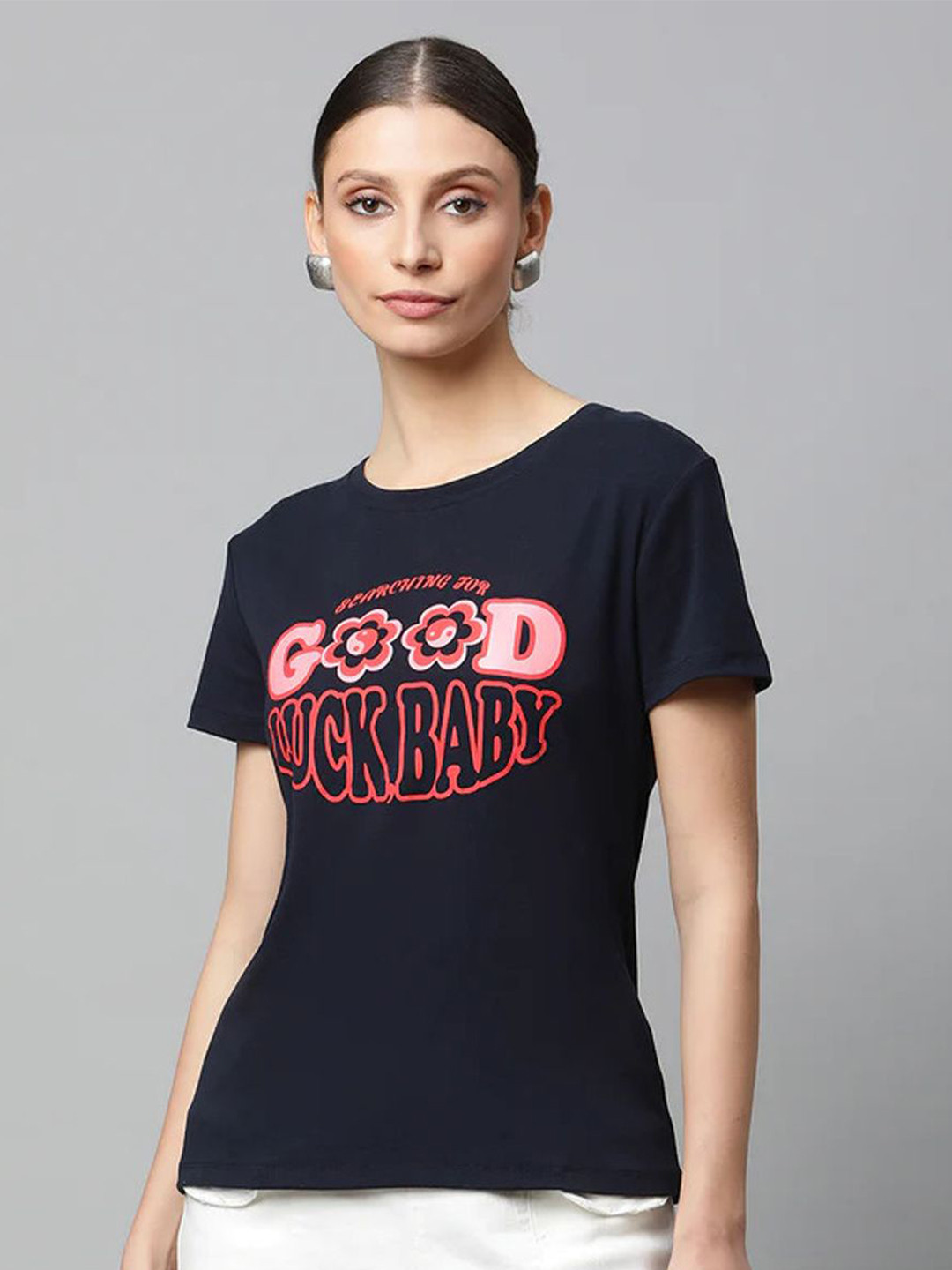 Global Republic Print Cotton Net Top