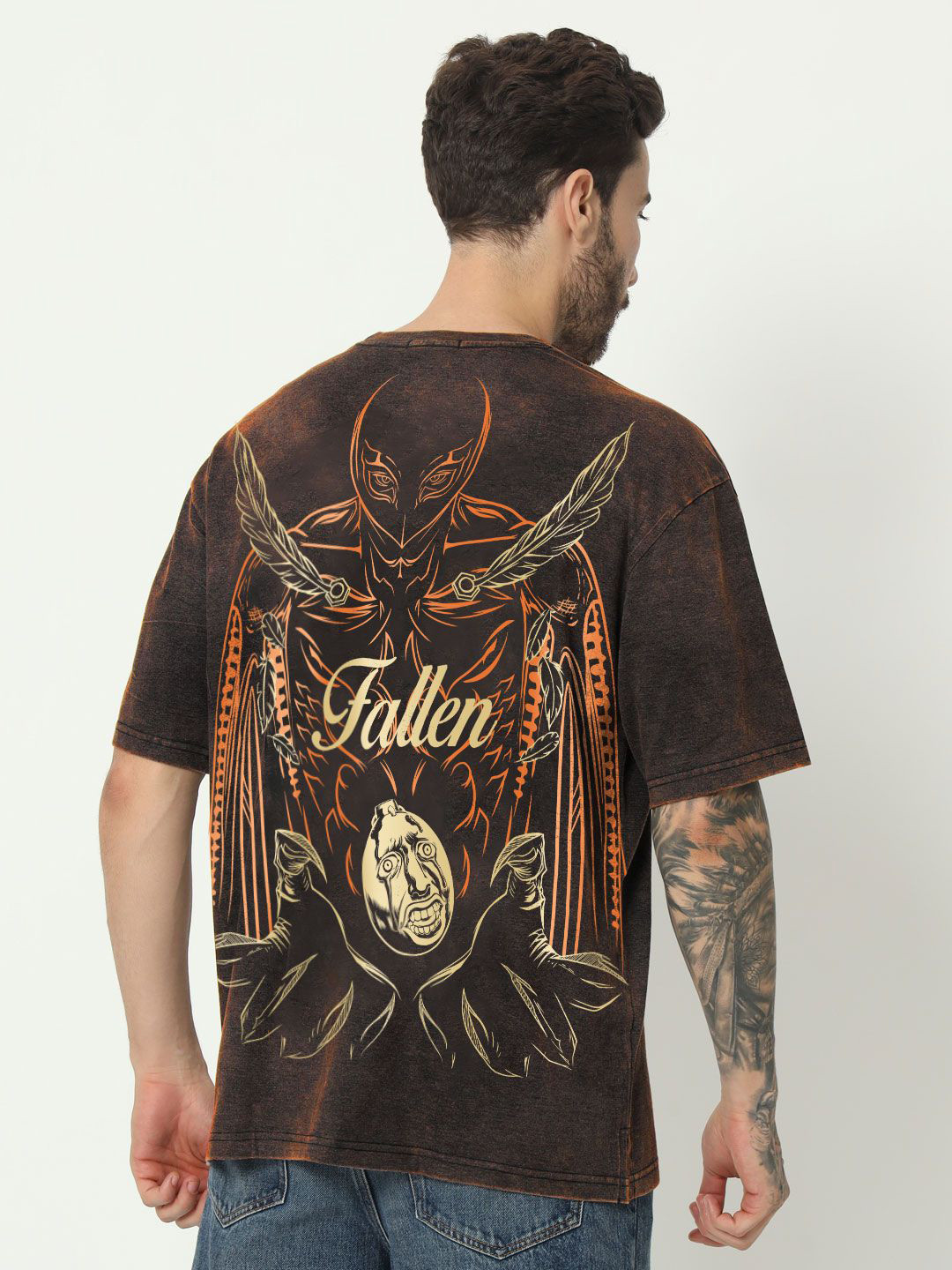 Comicsense Berserk Anime Fallen Printed Cotton Oversized Tshirt